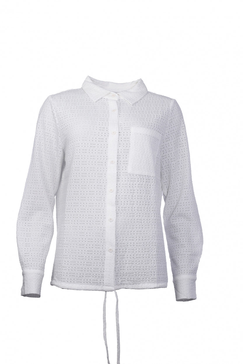 Jerome LS-RM Ajour Tricot | Optical White