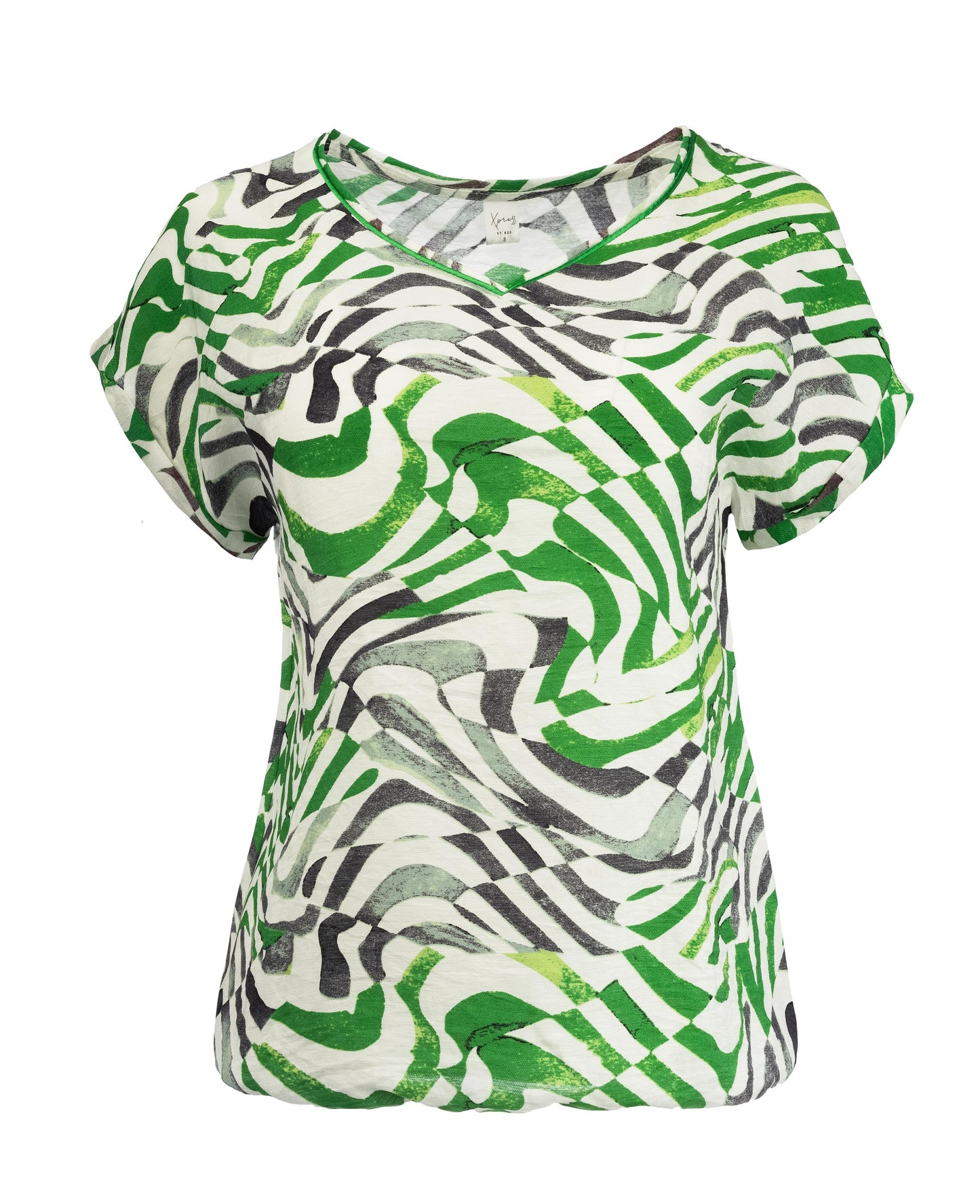 Nox PW SS Green Blocked Waves Woven | Green