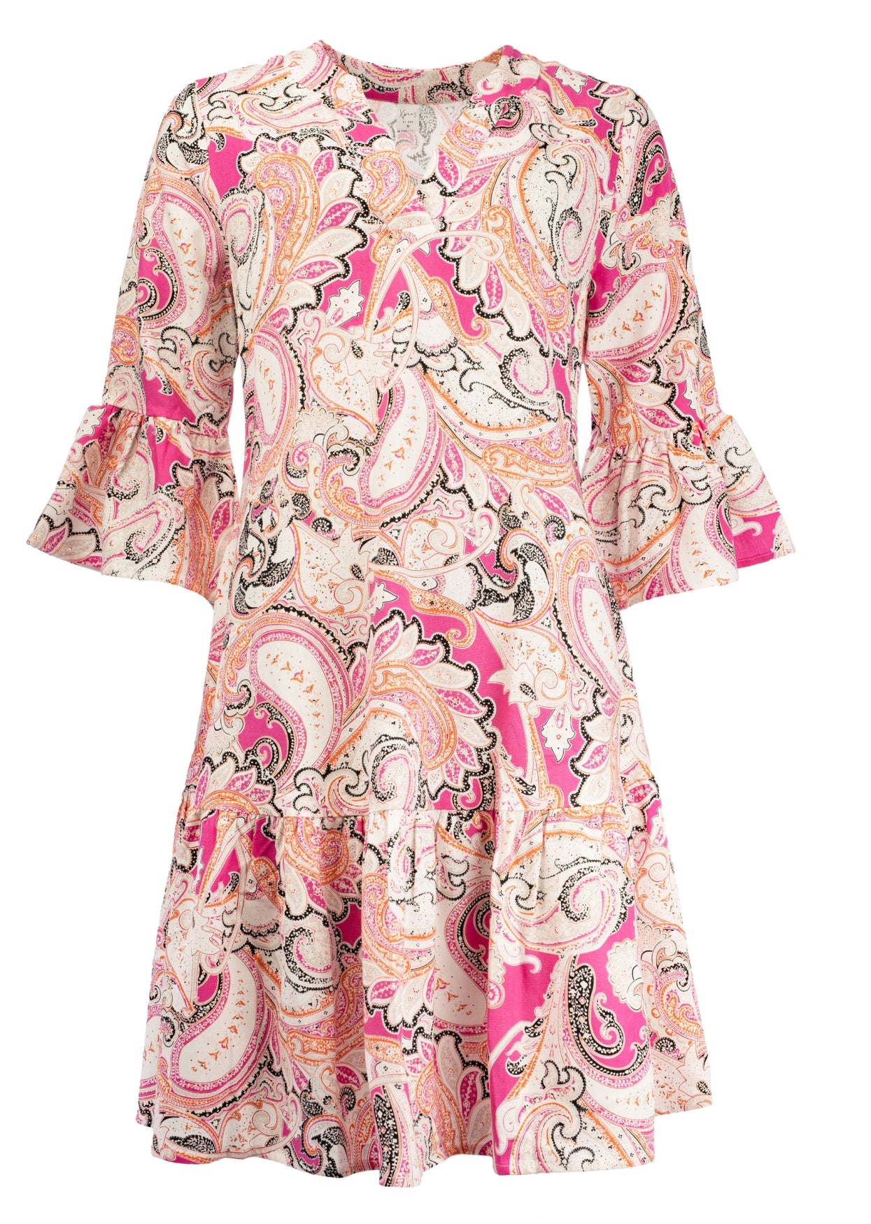 Rachelle 3/4 Pink Paisley Woven | Pink