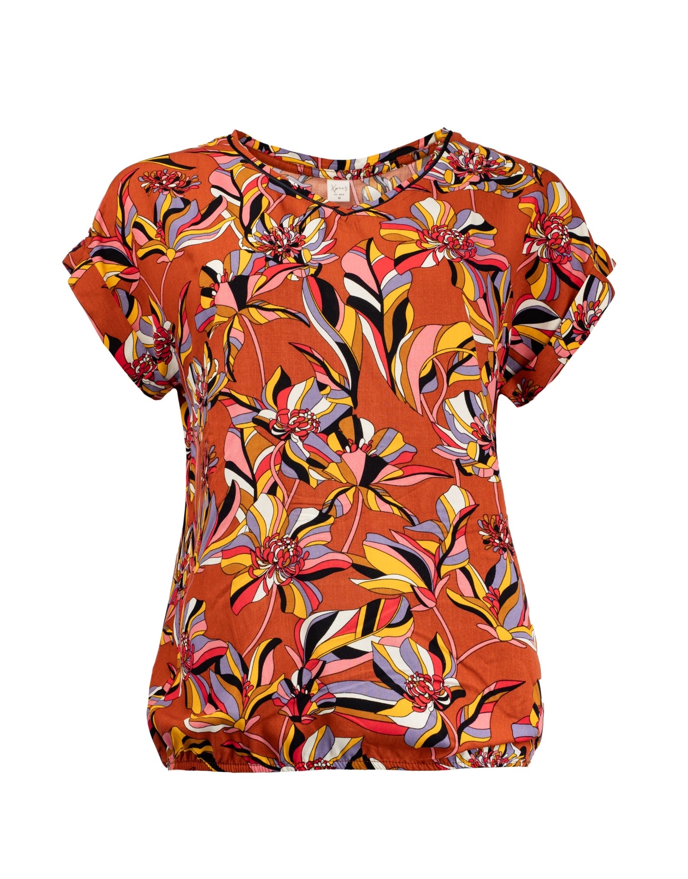 Nox P SS Brique Petal Flower Tricot | Brique