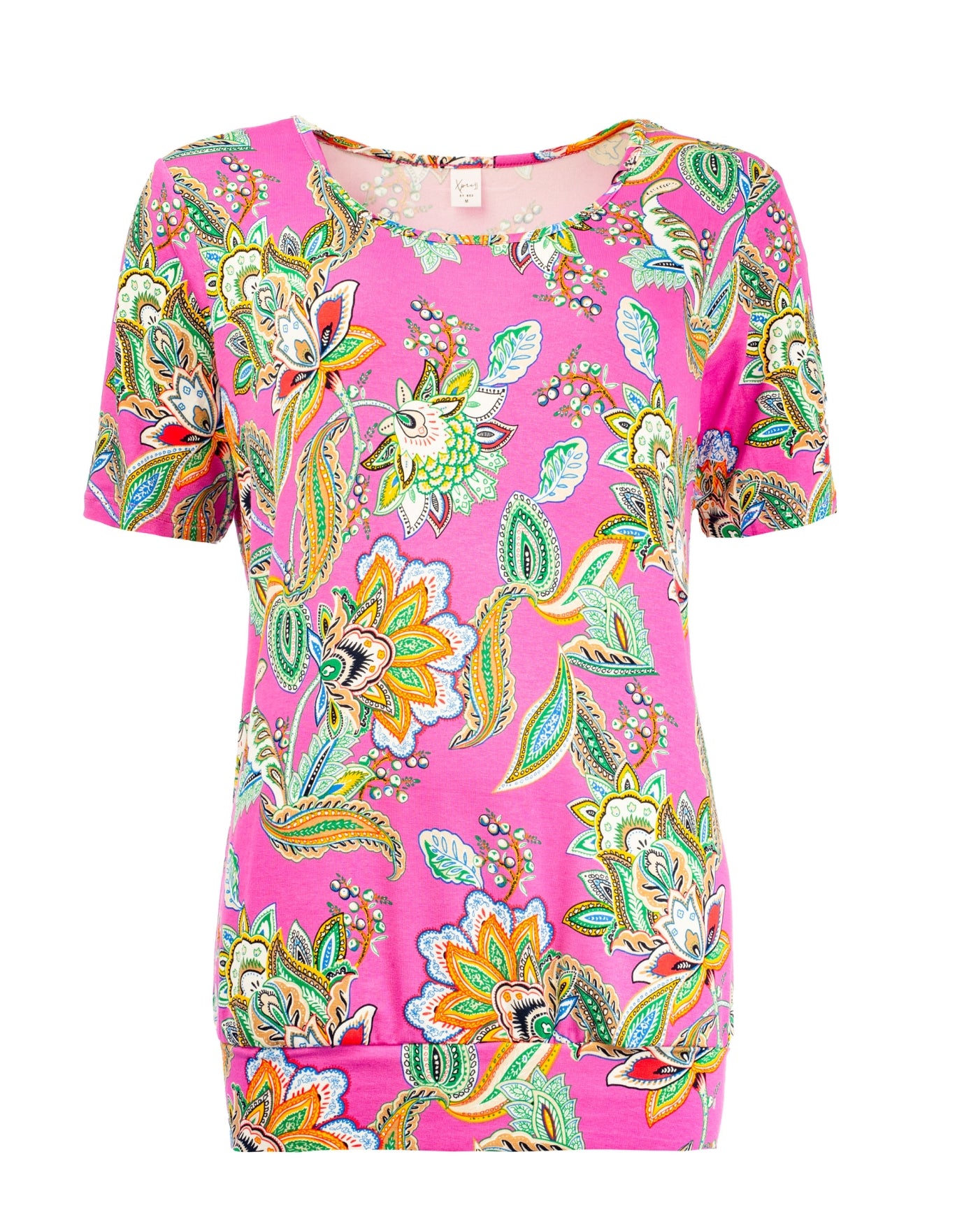 Ally P 1/2 SS Pink Fllower Paisley Tricot | Pink