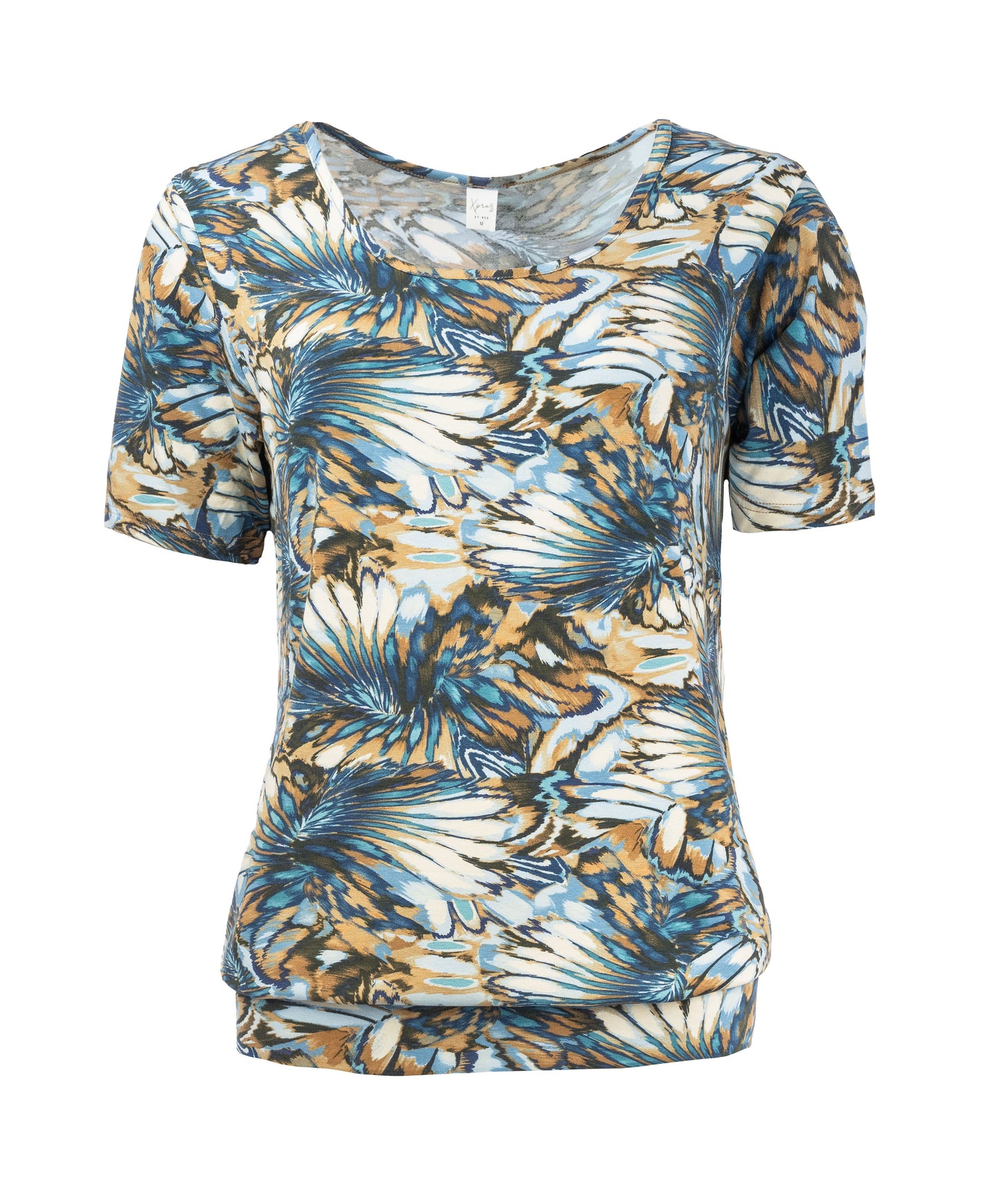 Ally P 1/2 SS Brown Faded Flower Tricot | Brown
