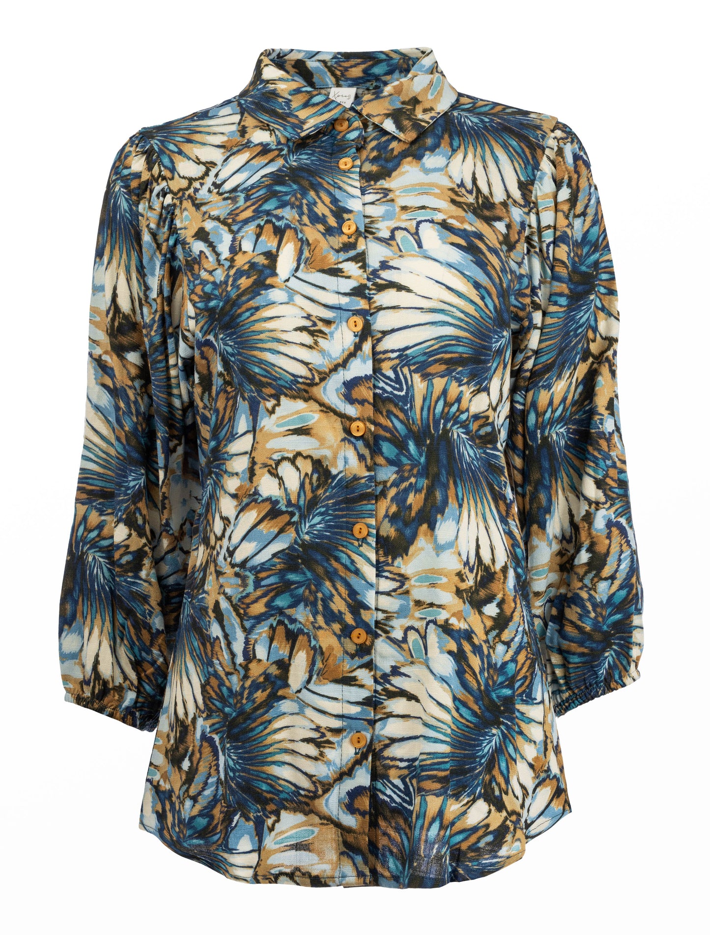 Mayliera 3/4 Brown Faded Flower Woven | Brown