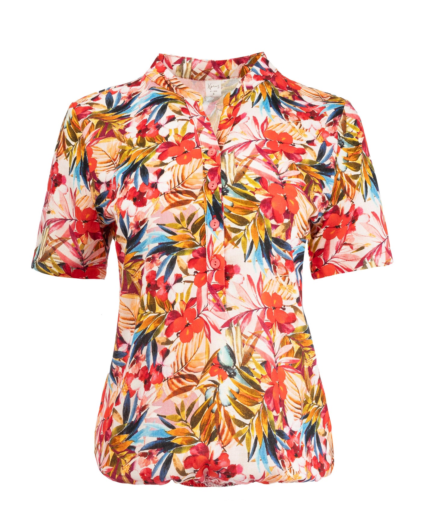 Lucie SS Pink Tropical Florals Woven | Pink