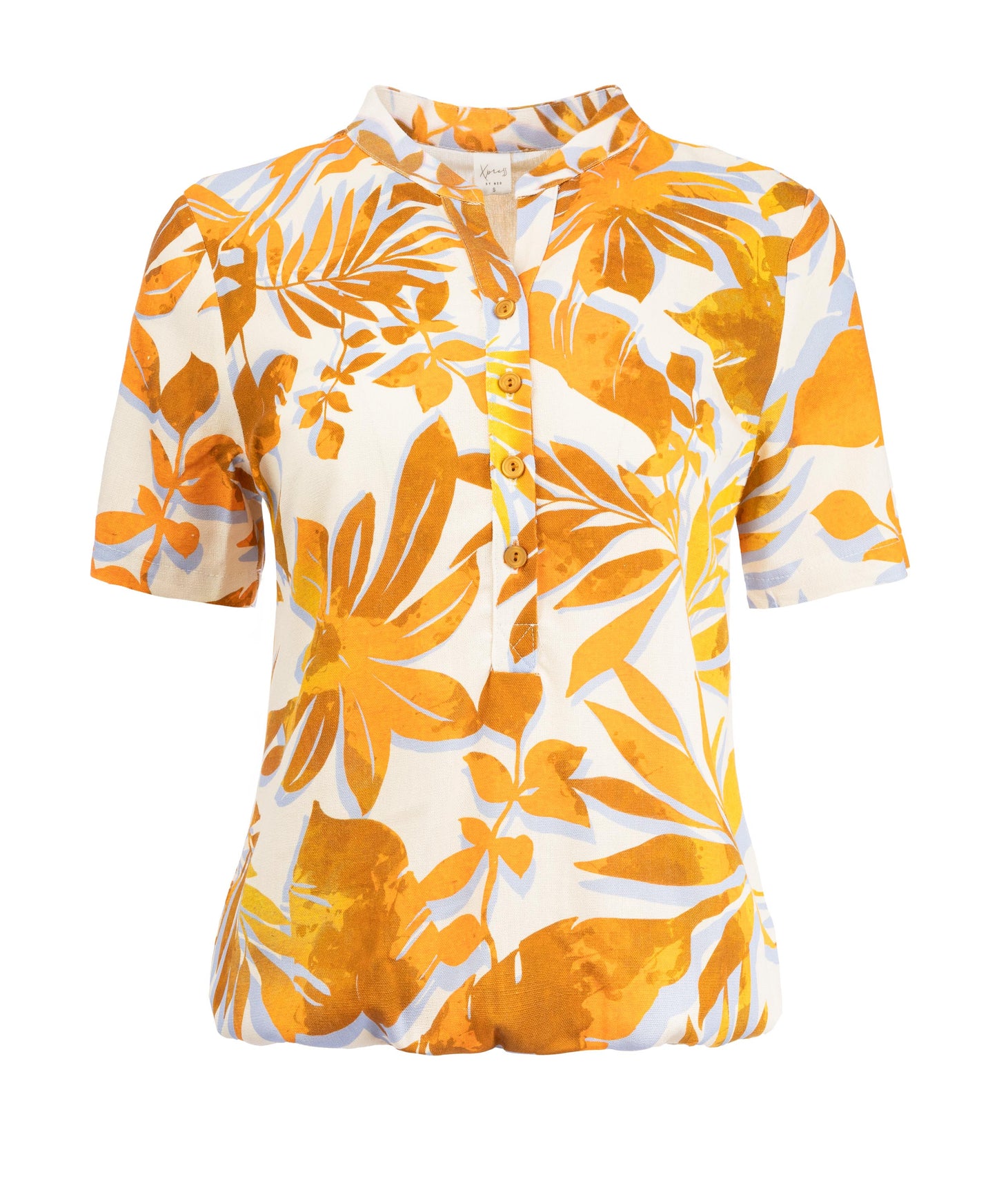 Lucie SS Oker Papercut Leaves Woven | Oker