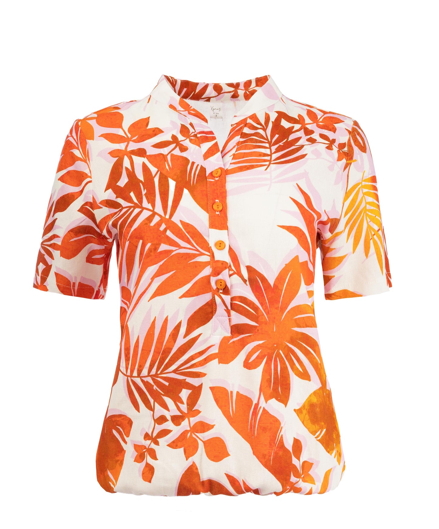 Lucie SS Orange Papercut Leaves Woven | Orange