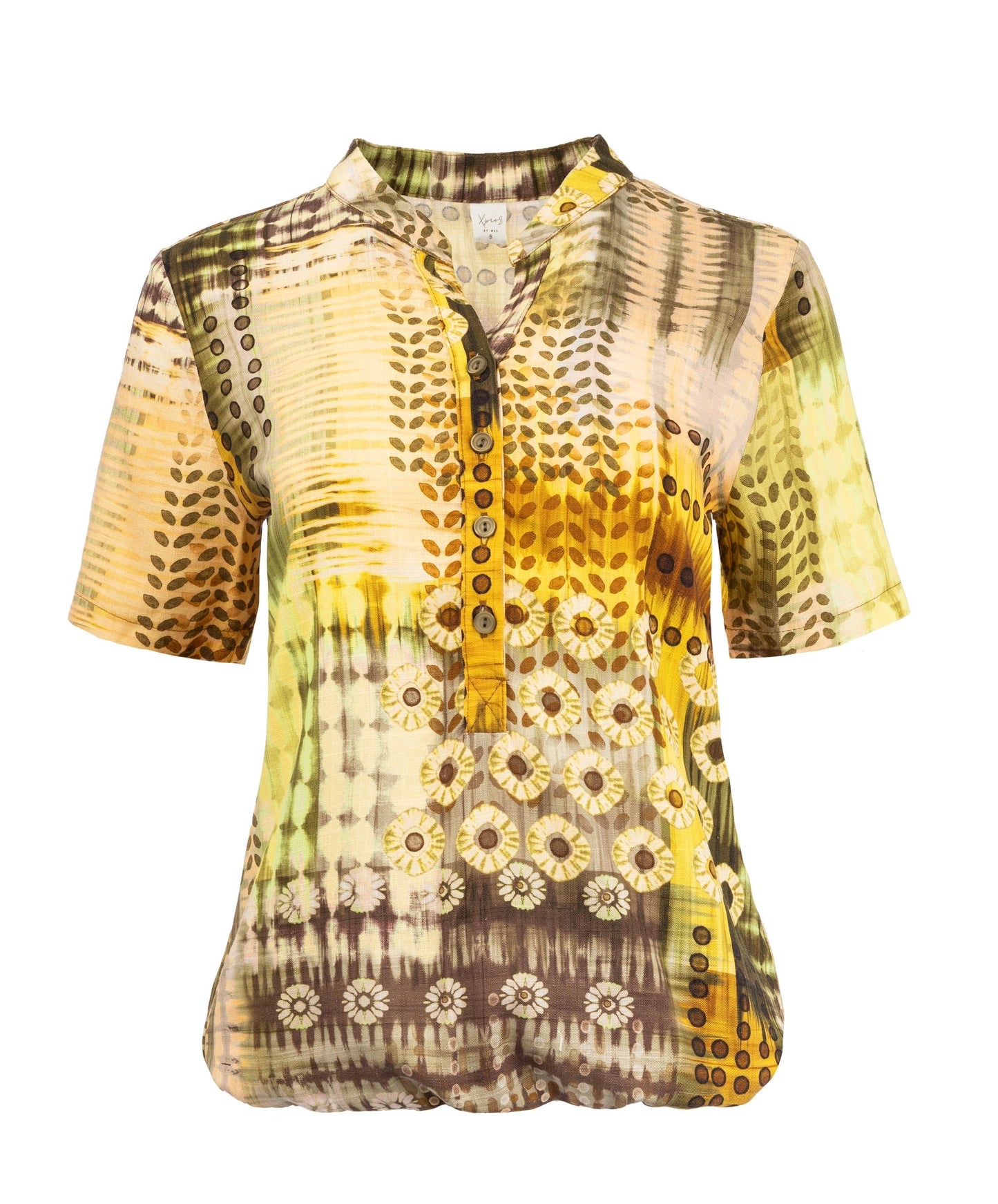 Lucie SS Green Tie Dye Patch Woven | Green