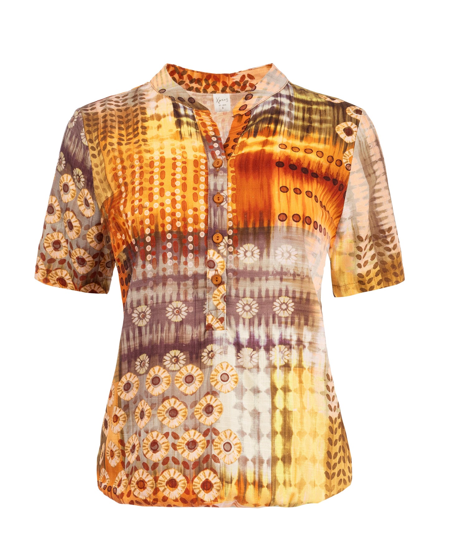 Lucie SS Orange Tie Dye Patch Woven | Orange