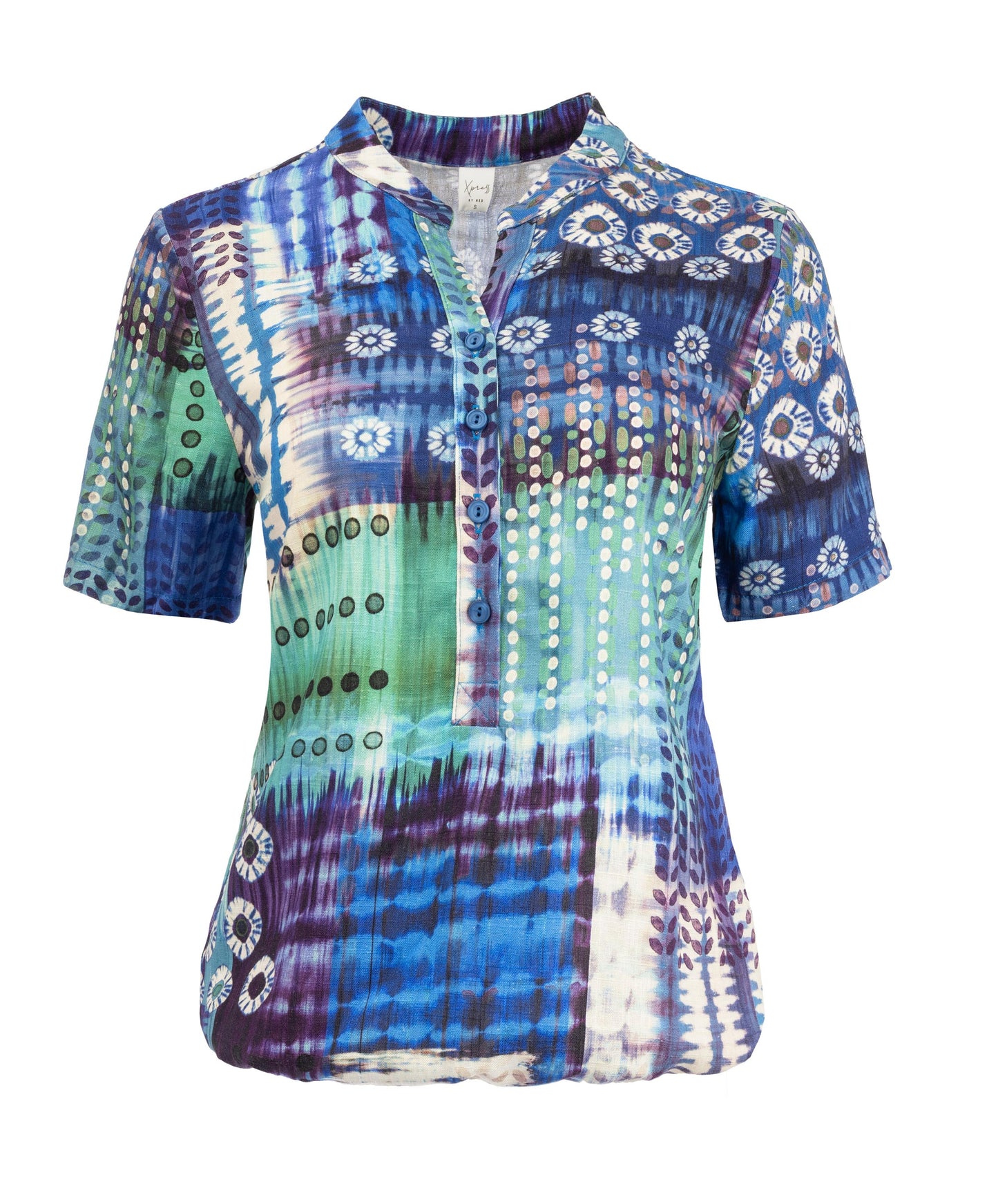 Lucie SS Blue Tie Dye Patch Woven | Blue