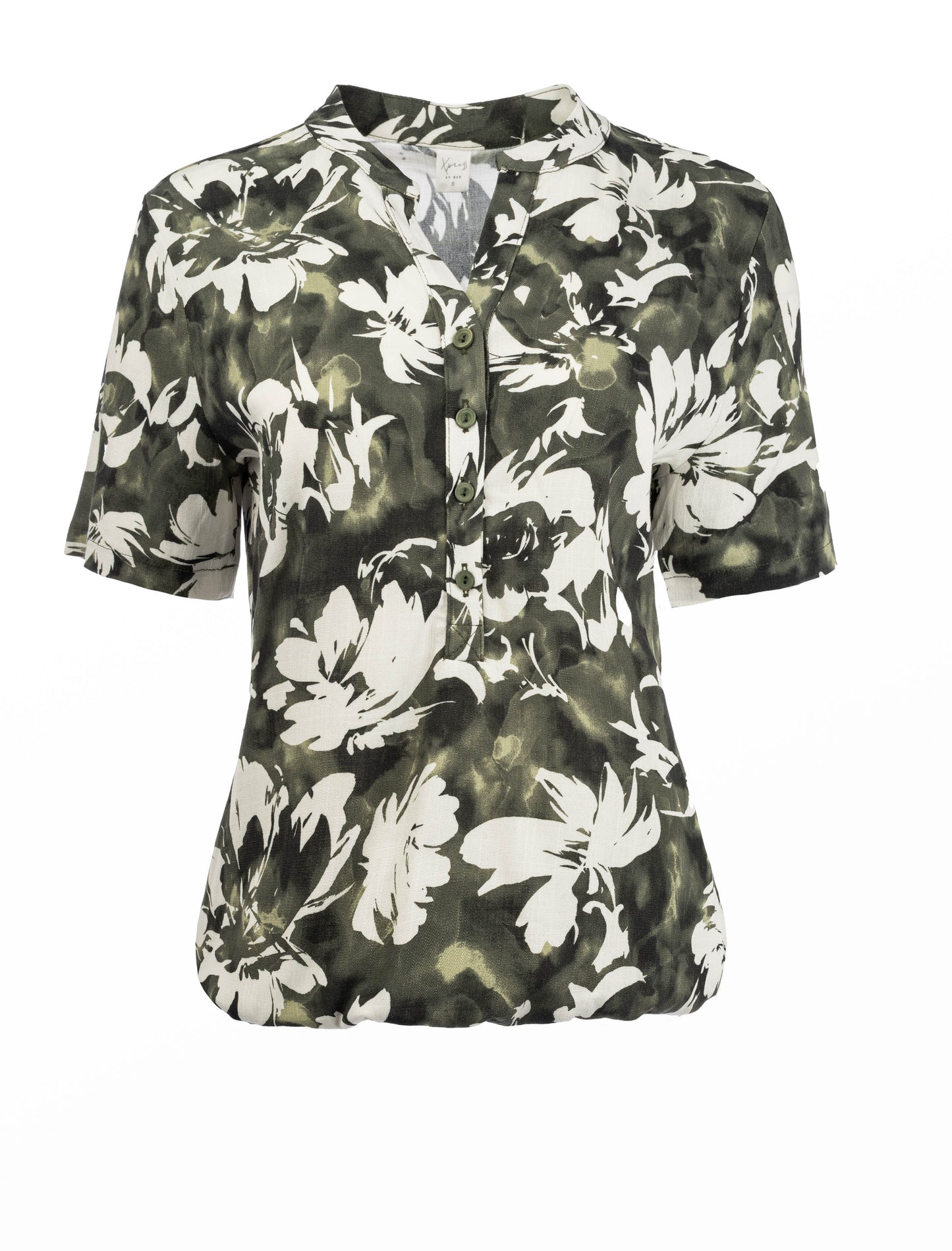 Lucie SS Khaki Tie Dye Flower Woven | Khaki