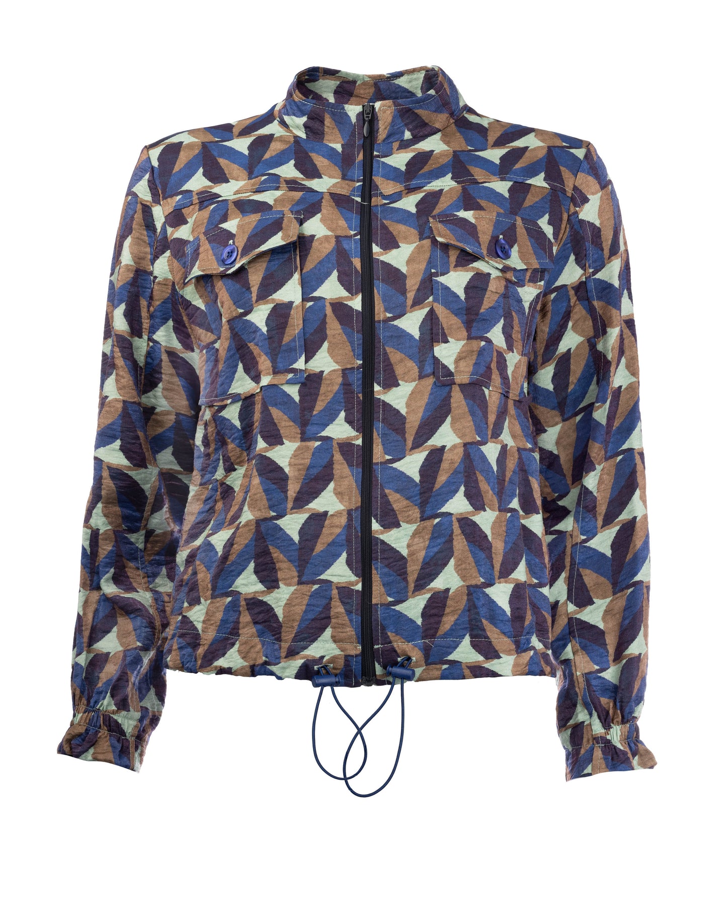 Ruan-B LS Canal Blue Sea Style Shiny Woven | Canal Blue