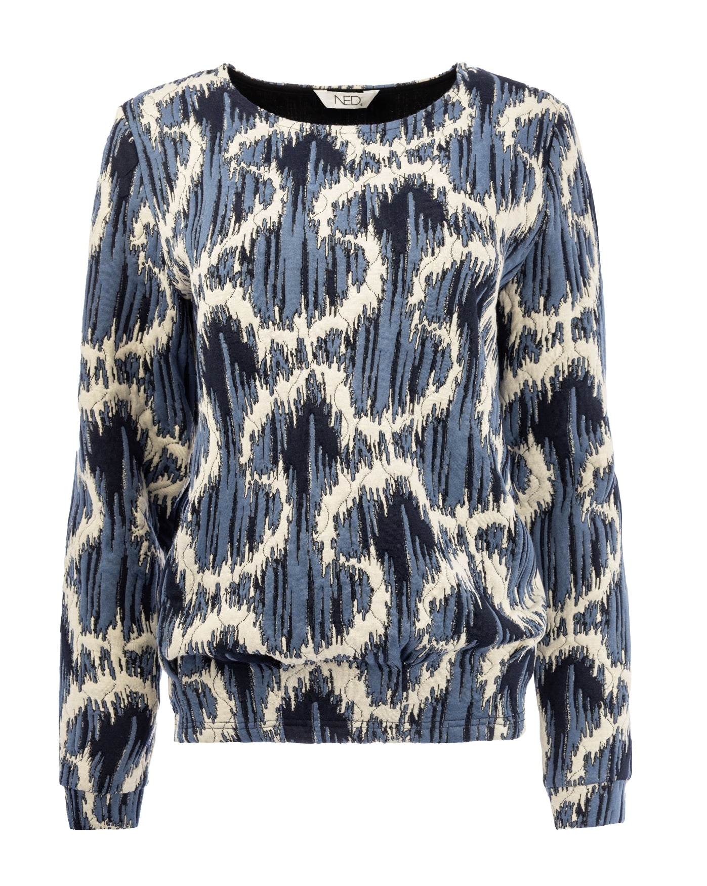 Cela Plain LS NS Estate Blue Contrast Charm Jacquard | Estate Blue