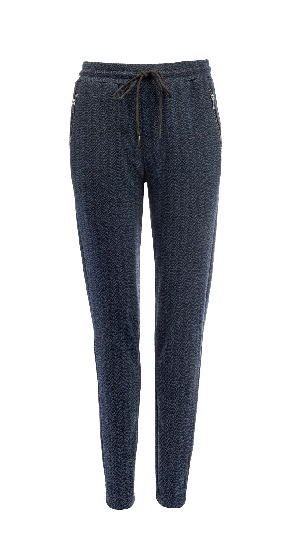 Noran Marine Minimal Herringbone Jacquard Knit | Marine