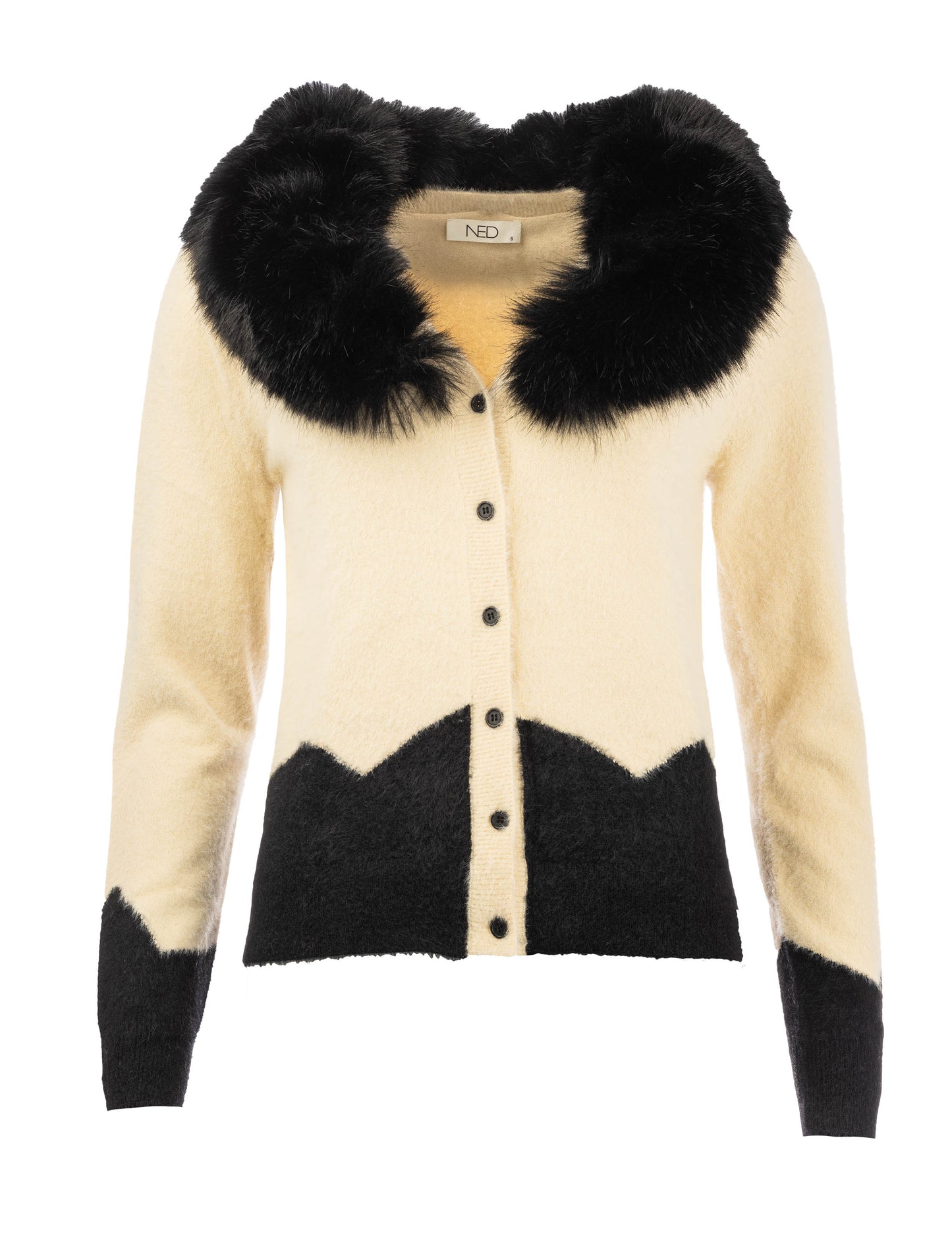 Fury Fancy LS-RMJ Furry Knit | Shortbread-Black
