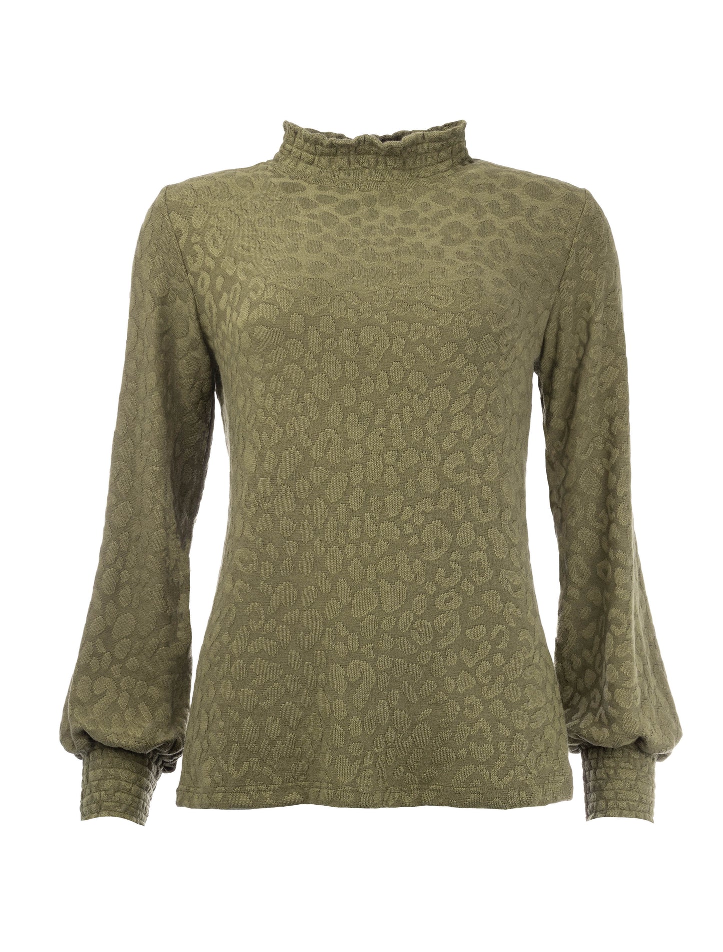 Smock LS TR Animal Jacquard Knit | Army