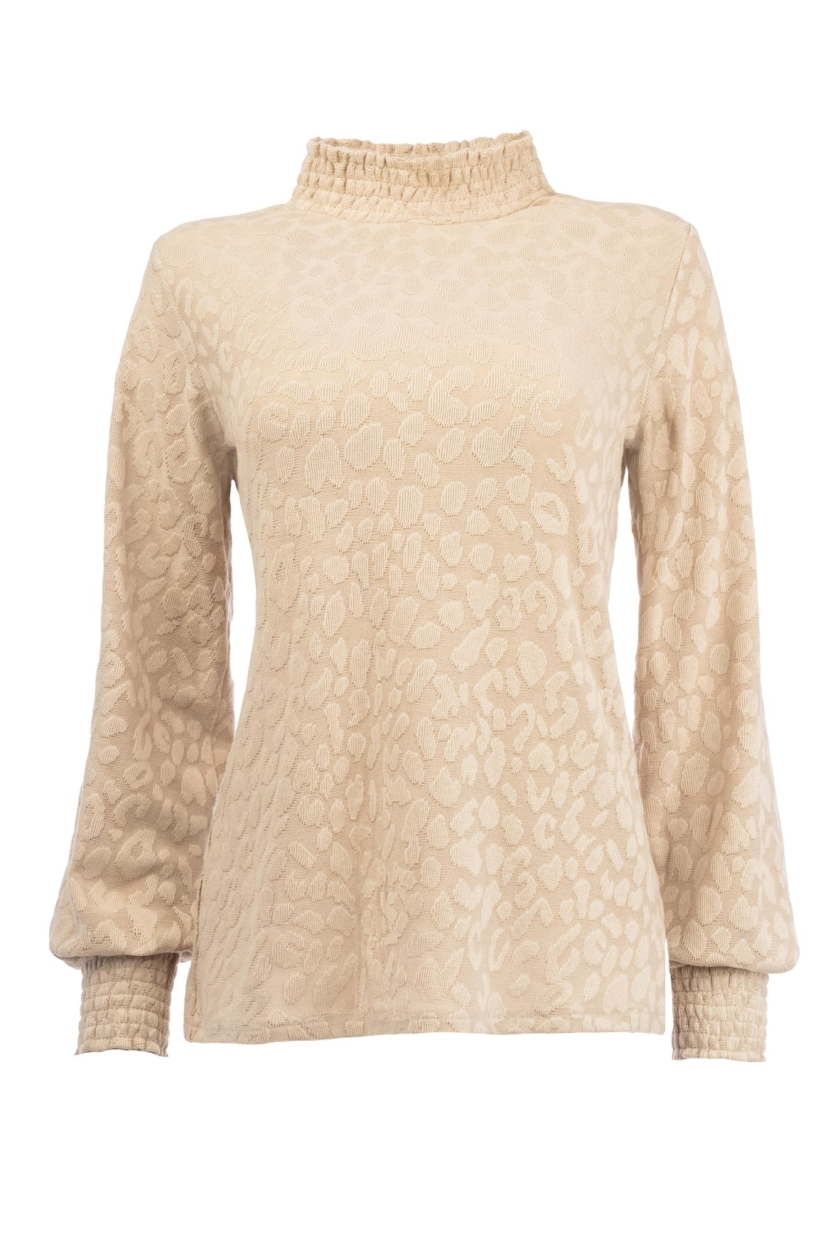 Smock LS TR Animal Jacquard Knit | Sand