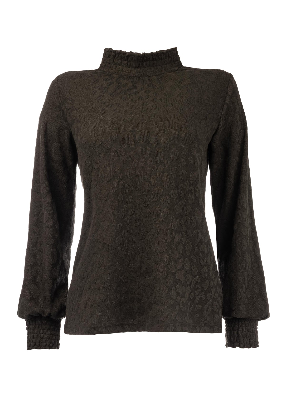 Smock LS TR Animal Jacquard Knit | Black