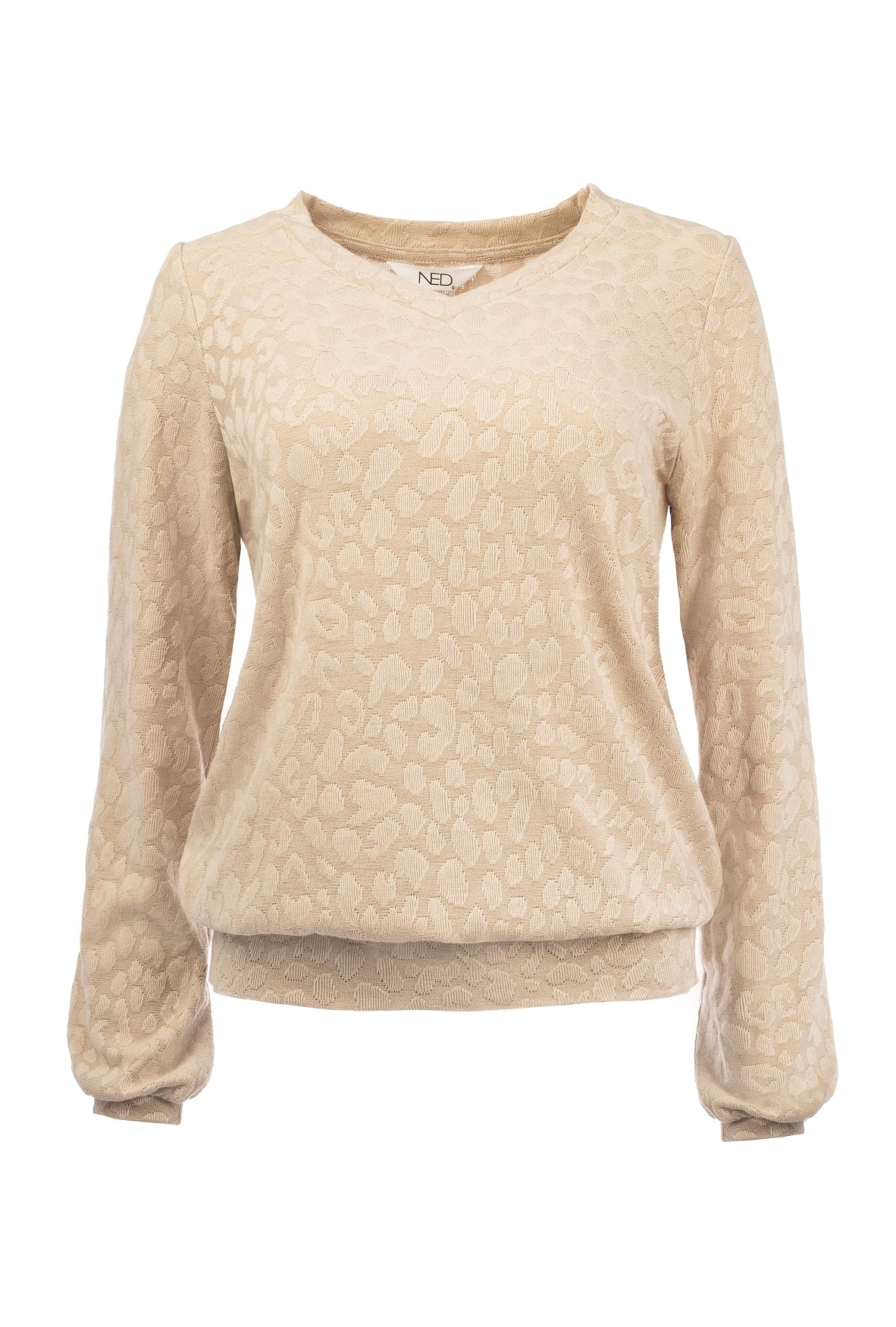 Veraya LS Animal Jacquard Knit | Sand