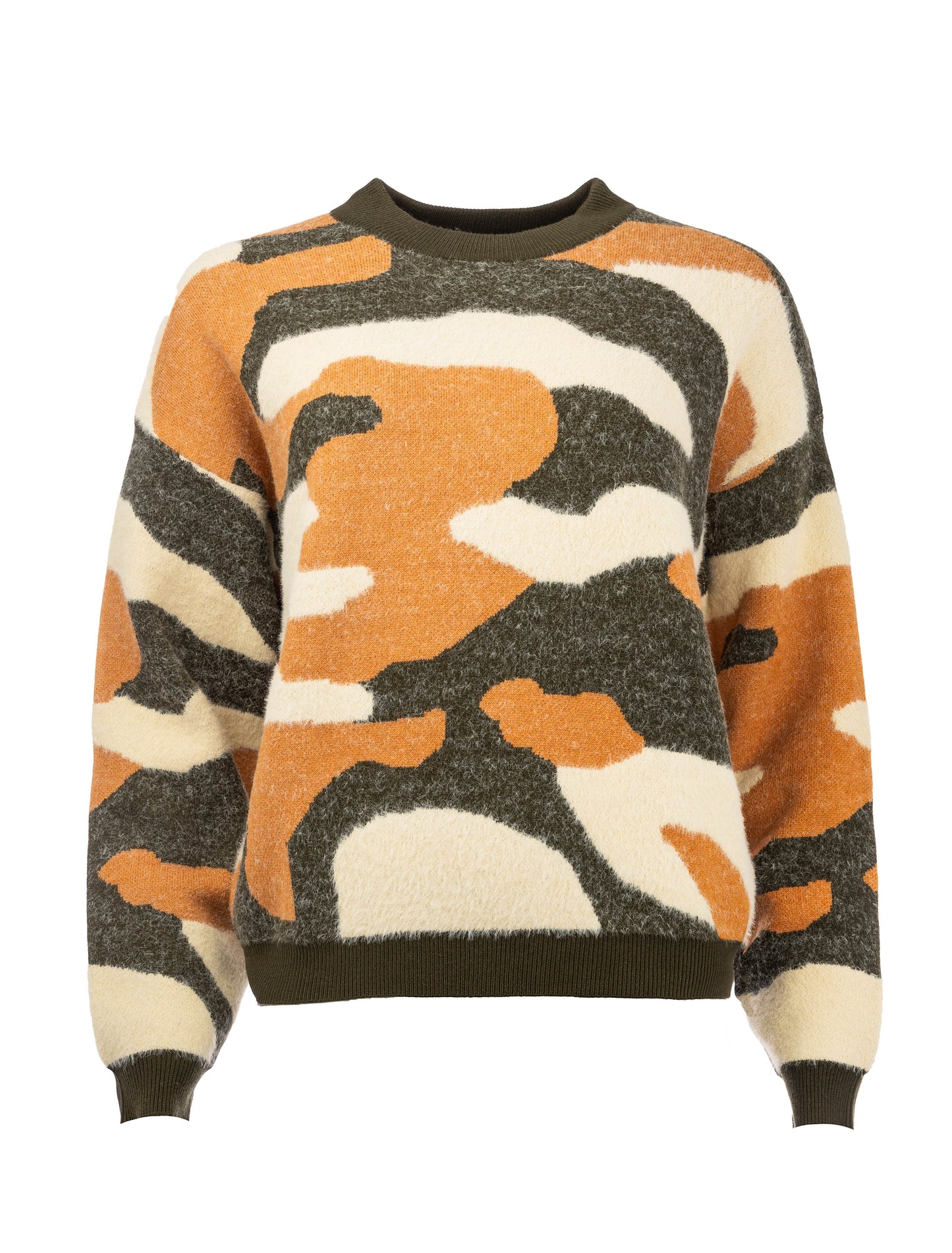 Peterslee LS-RML Zebra Print Knit | Forest Night-M.Brown