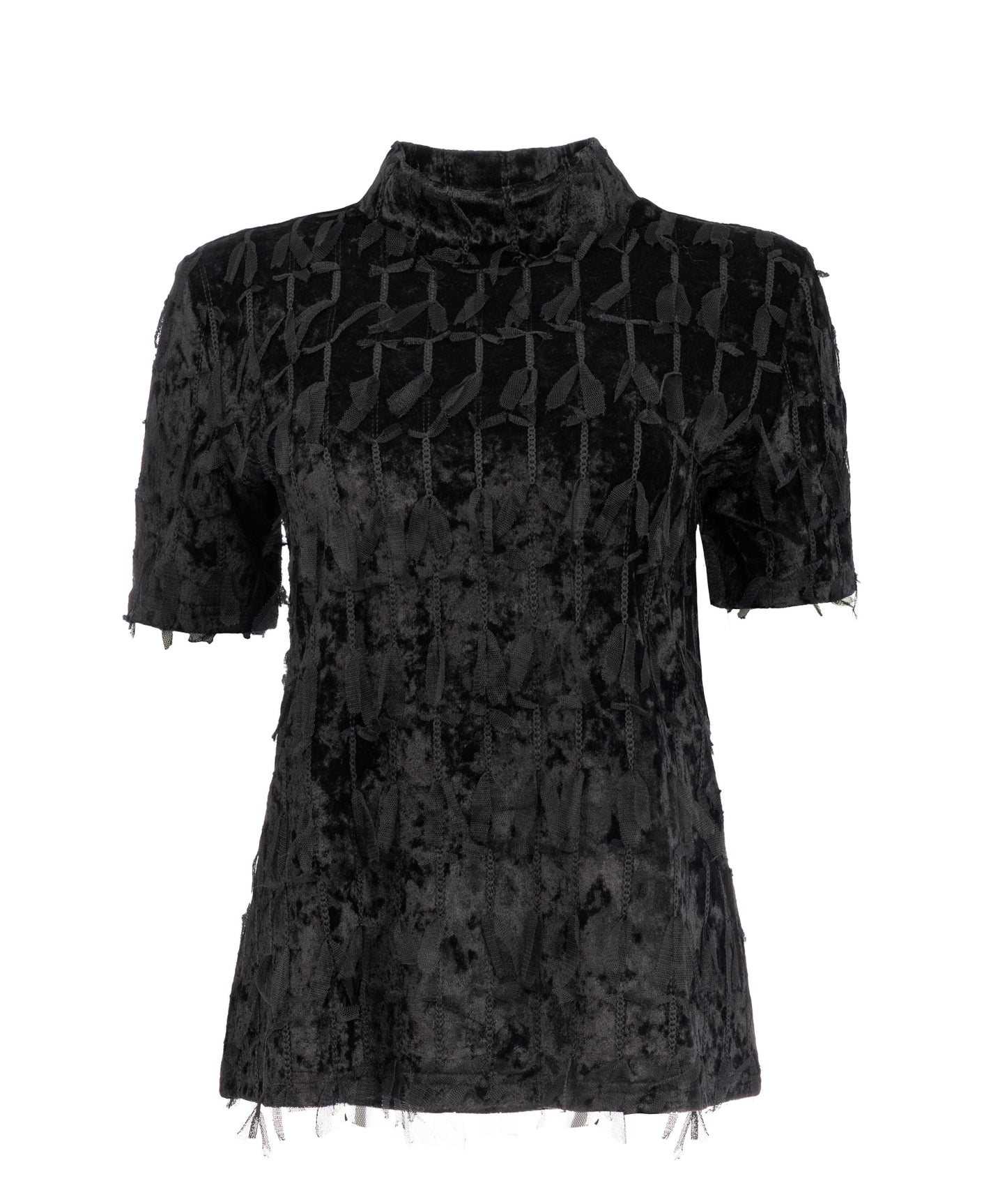 Milans Plain 1/2 SS Velvet Feather | Black