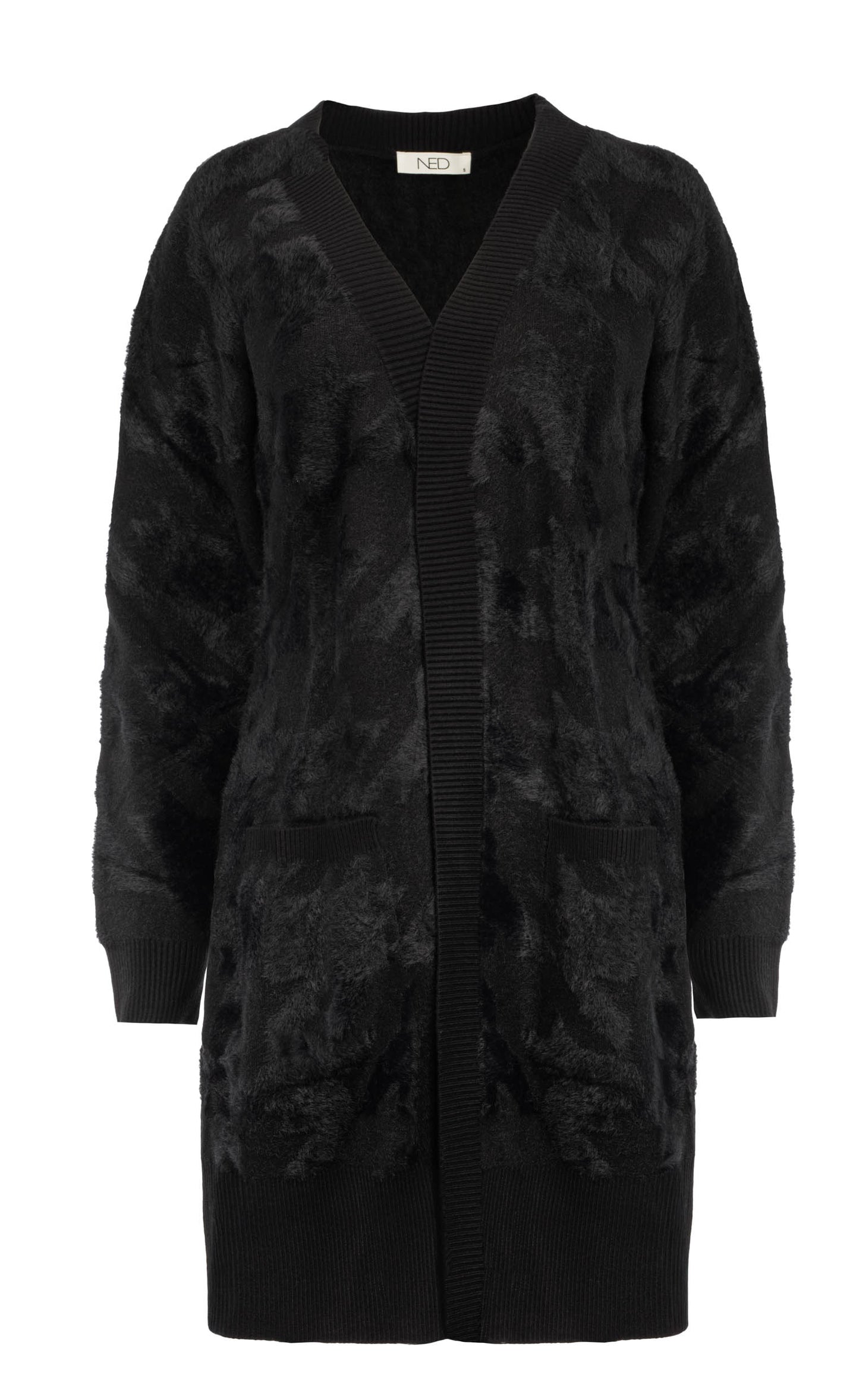 Padstow LS-RMJ Furry Print Knit | Black-Black