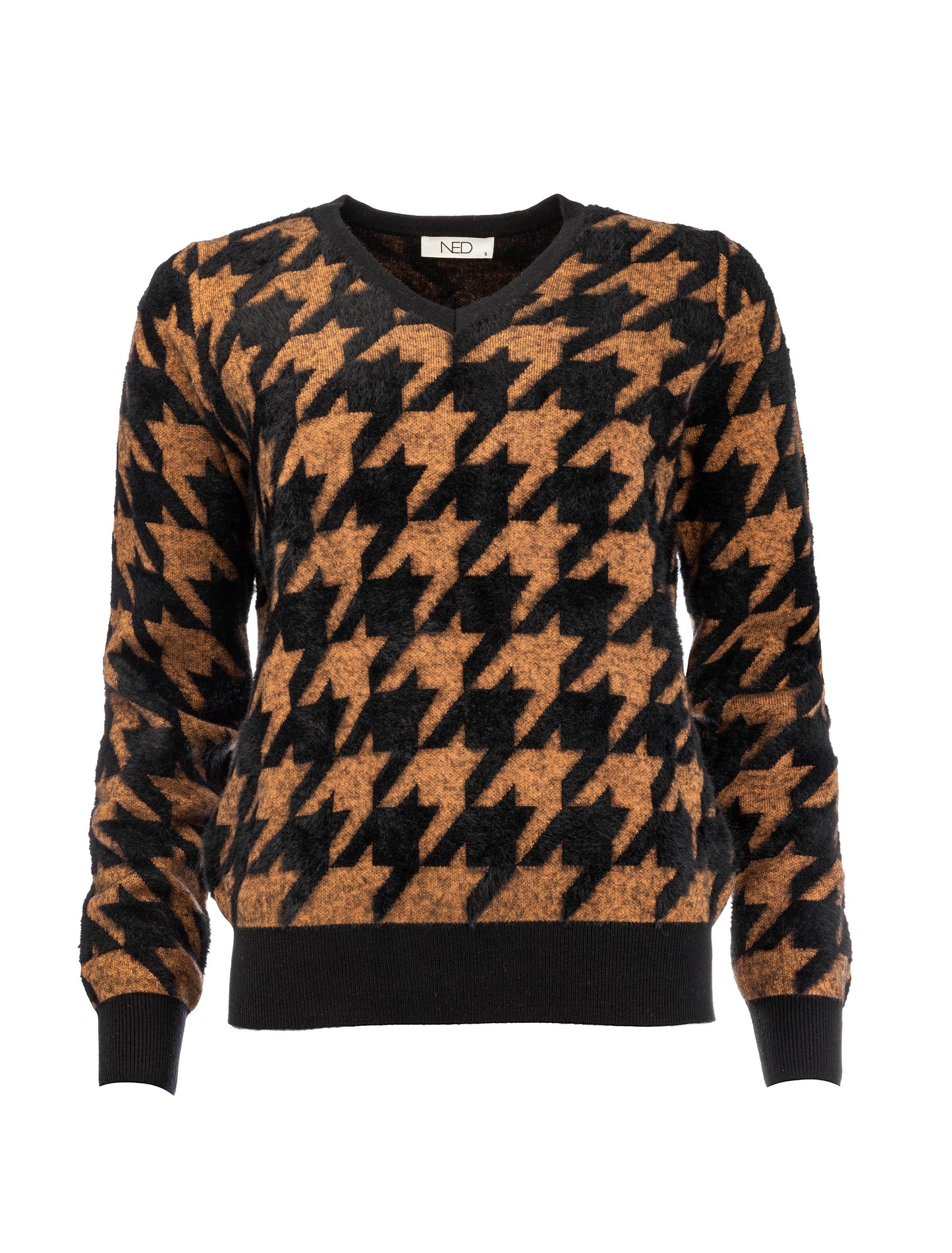 Rowley LS-RMJ Furry Print Knit | Lion Brown-Black