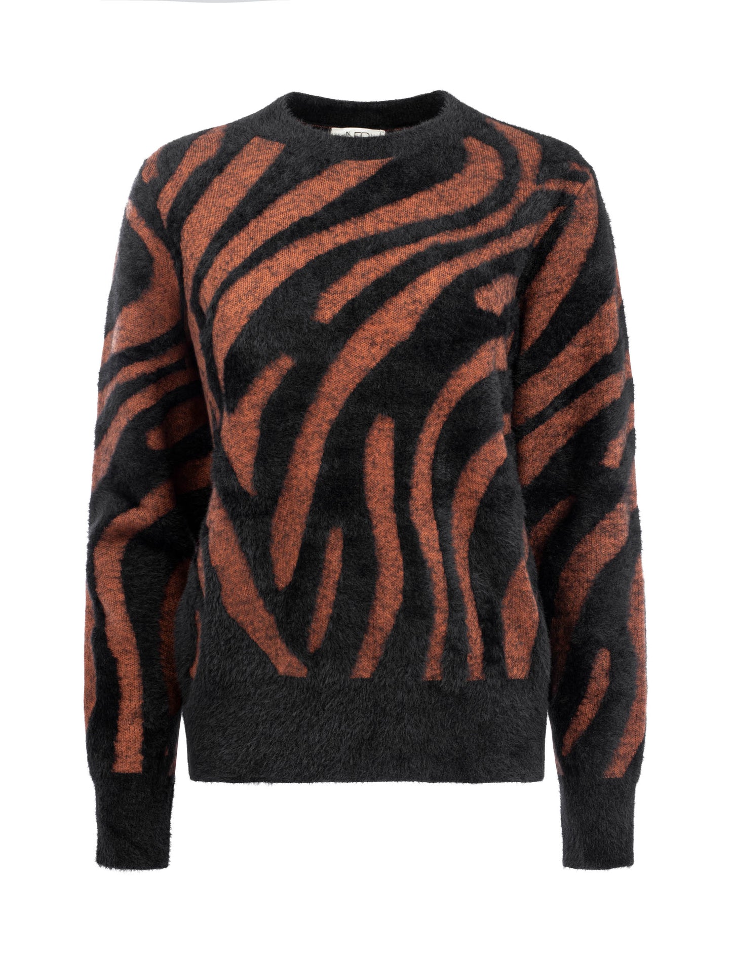 Flair LS-RMJ Furry Print Knit | Lion Brown-Black