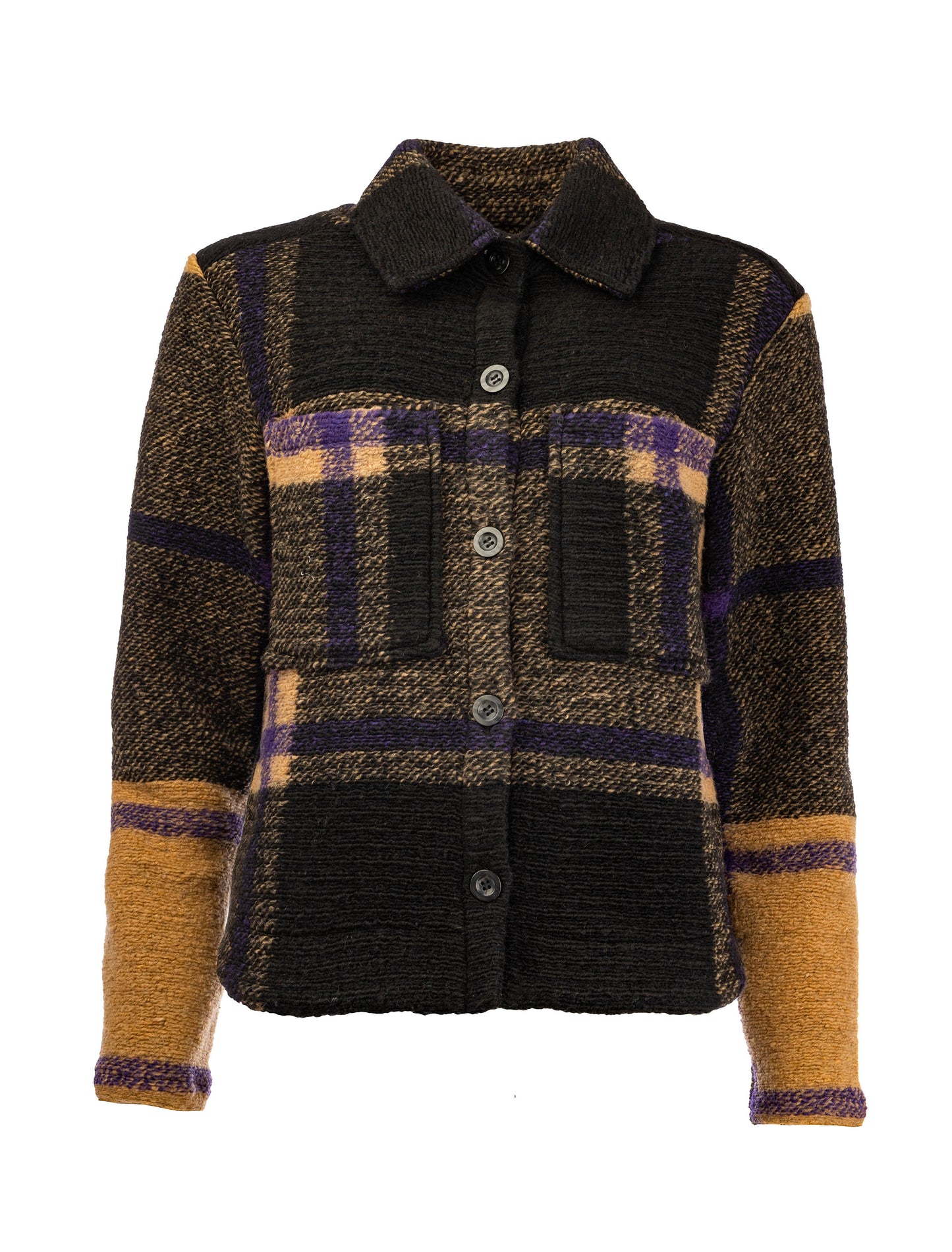 Peri LS-NC Purple Sapphire Digital Design Heavy Knit | Purple Saphire