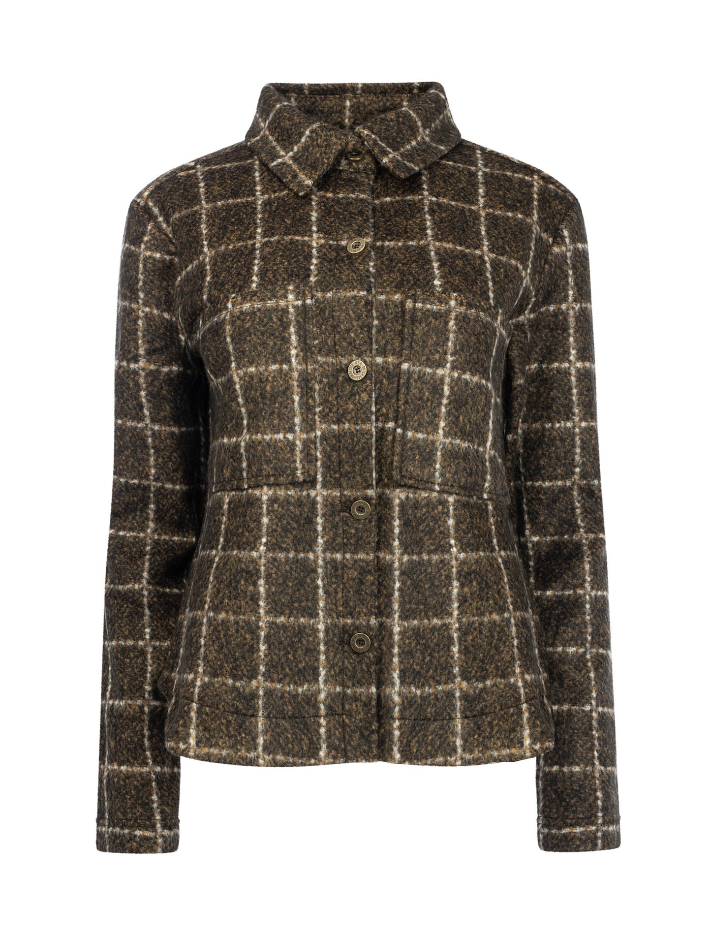 Peri LS-NC Chocolate Brown Subjects Jacquard | Chocolate Brown