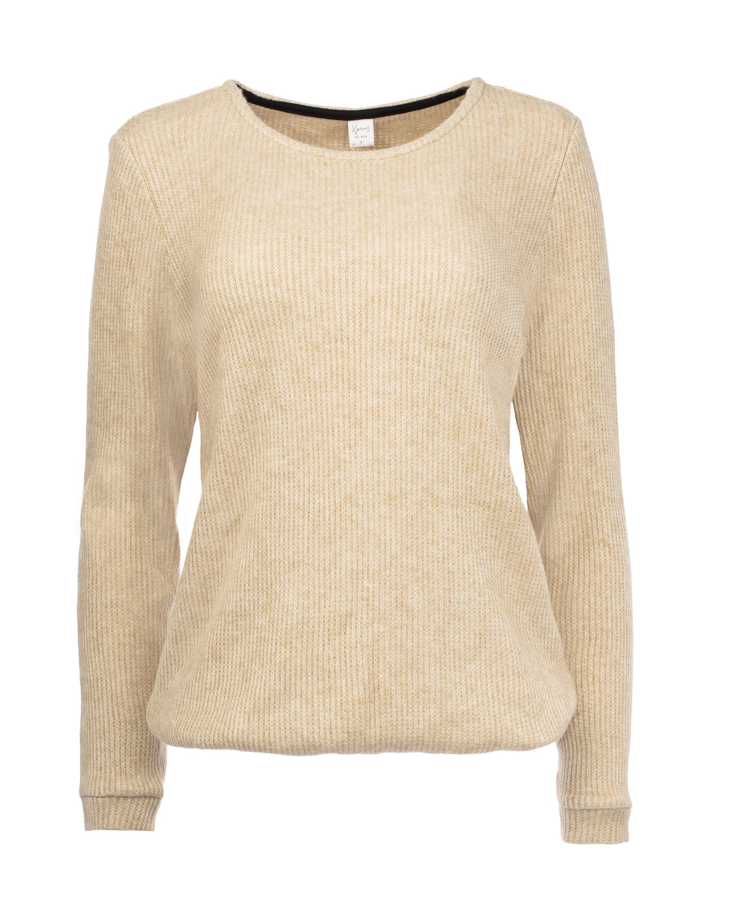 Cela Plain LS Rib Knit | Dark Sand