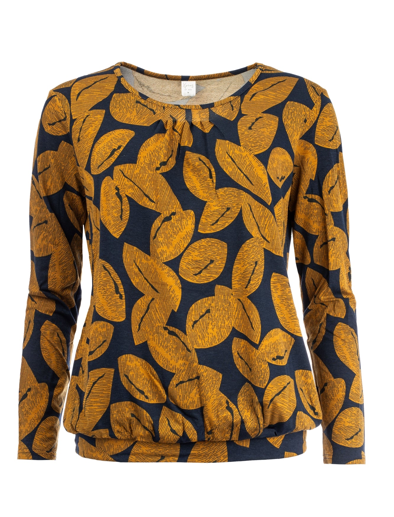 Pronk LS Marine Stripey Leaves Tricot | Marine
