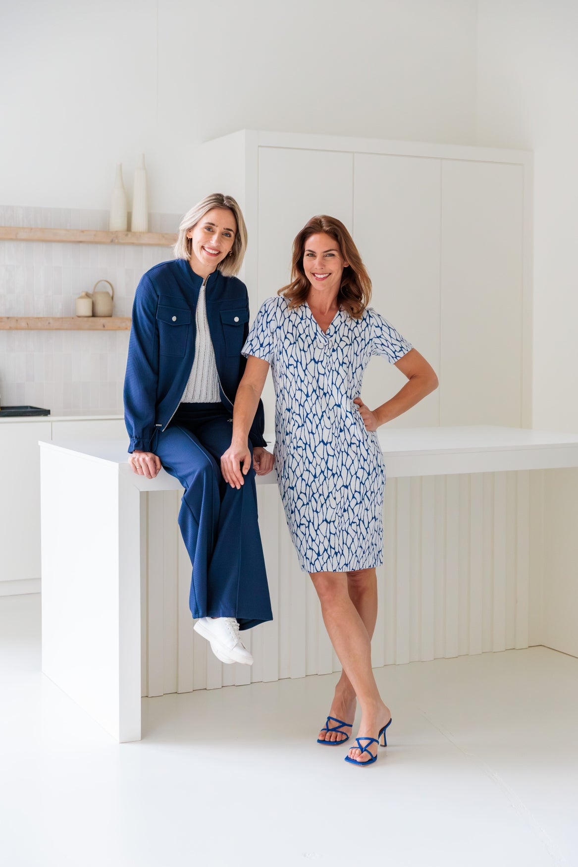 Broek Sianda WP Waffle Jacquard | Peacoat