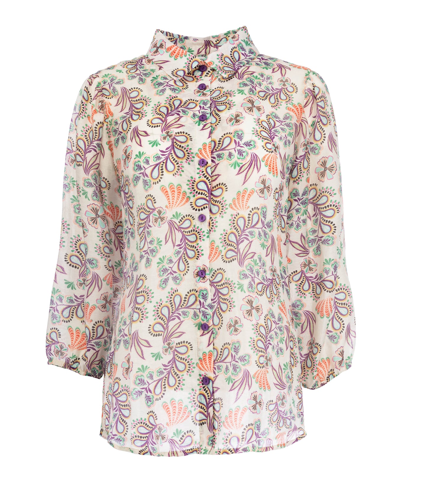 Blouse Mayliera LS Purple Magic Retro Paisley Twist | Puple Magic