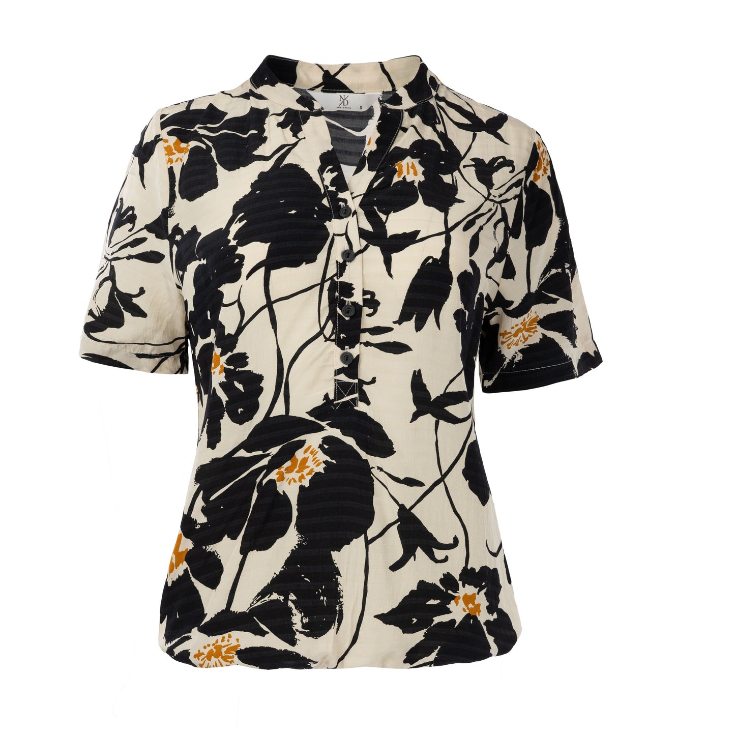 Top Lucie SS Black Bold Blooms | Black