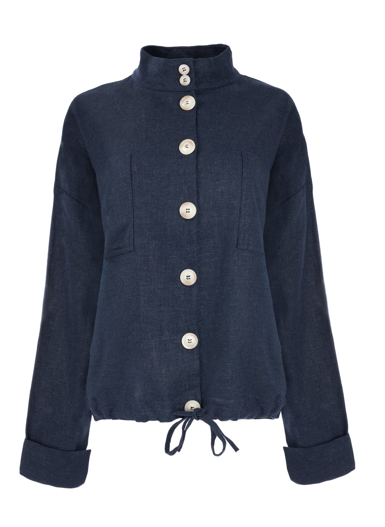 Dille LS Linnen/Viscose Woven | Marine