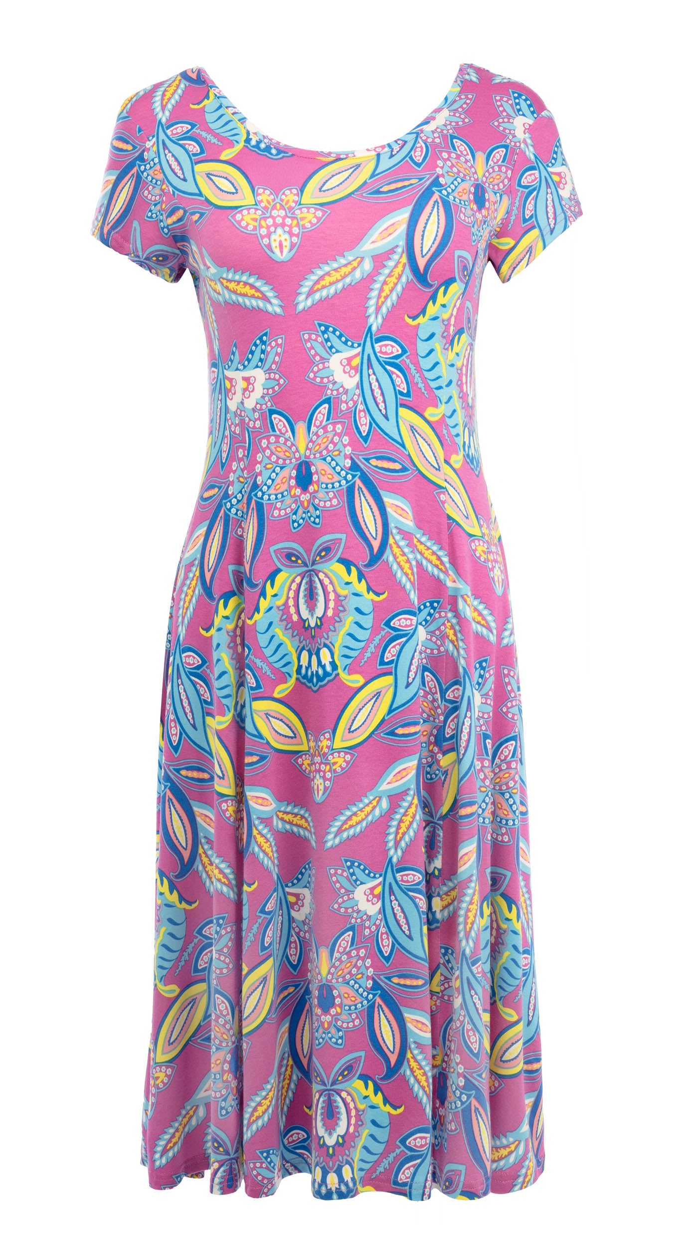 Evy SS Long Vintage Pink Paisley Tricot | Vintage Pink