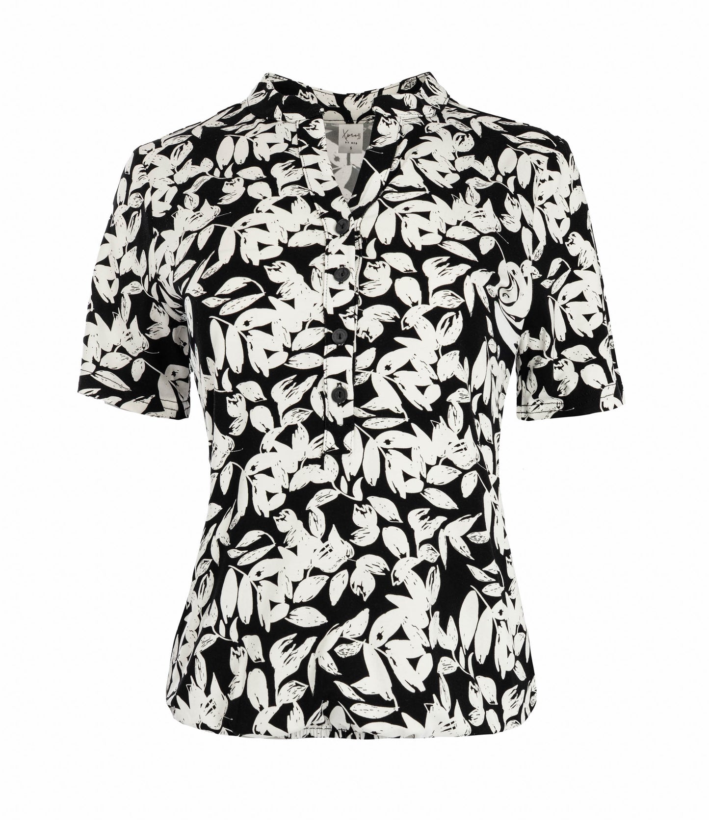 Lucie TR SS Black Leaves Tricot | Black