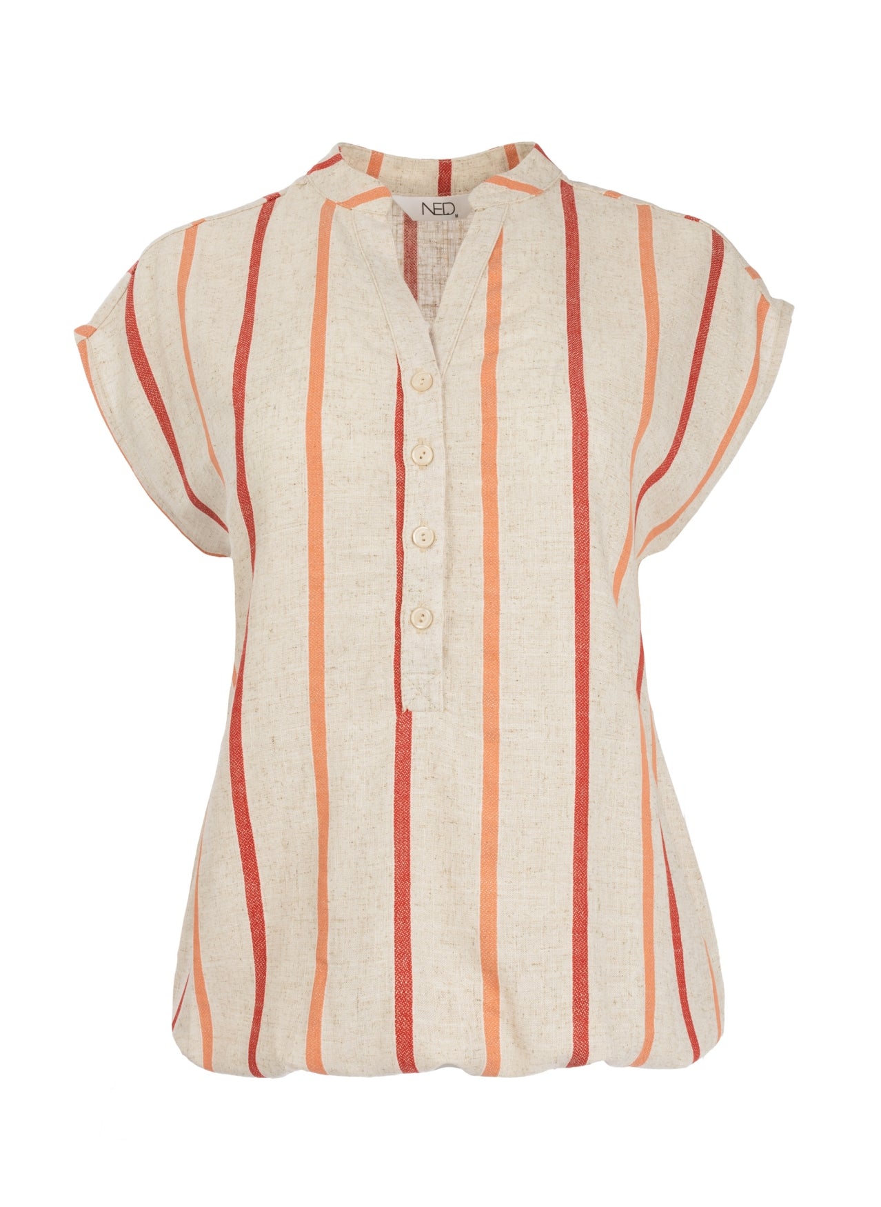 Top Lucie SL Salmon Regular Stripe Woven | Salmon