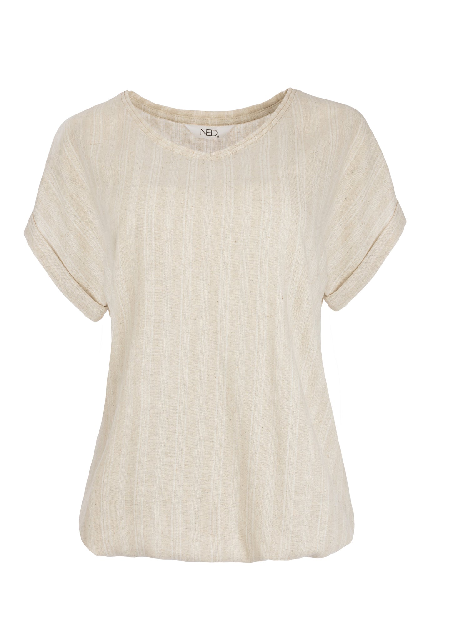 Top Nox-SPW SS Sand Jacquard Stripe Woven | Sand