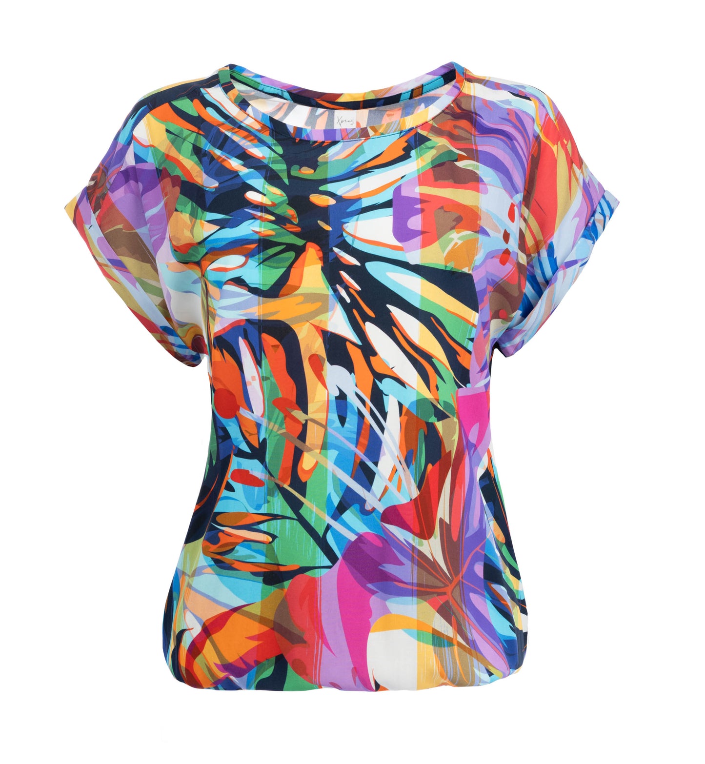 Top Brisia W Purple Abstract Big Leaf Woven | Purple