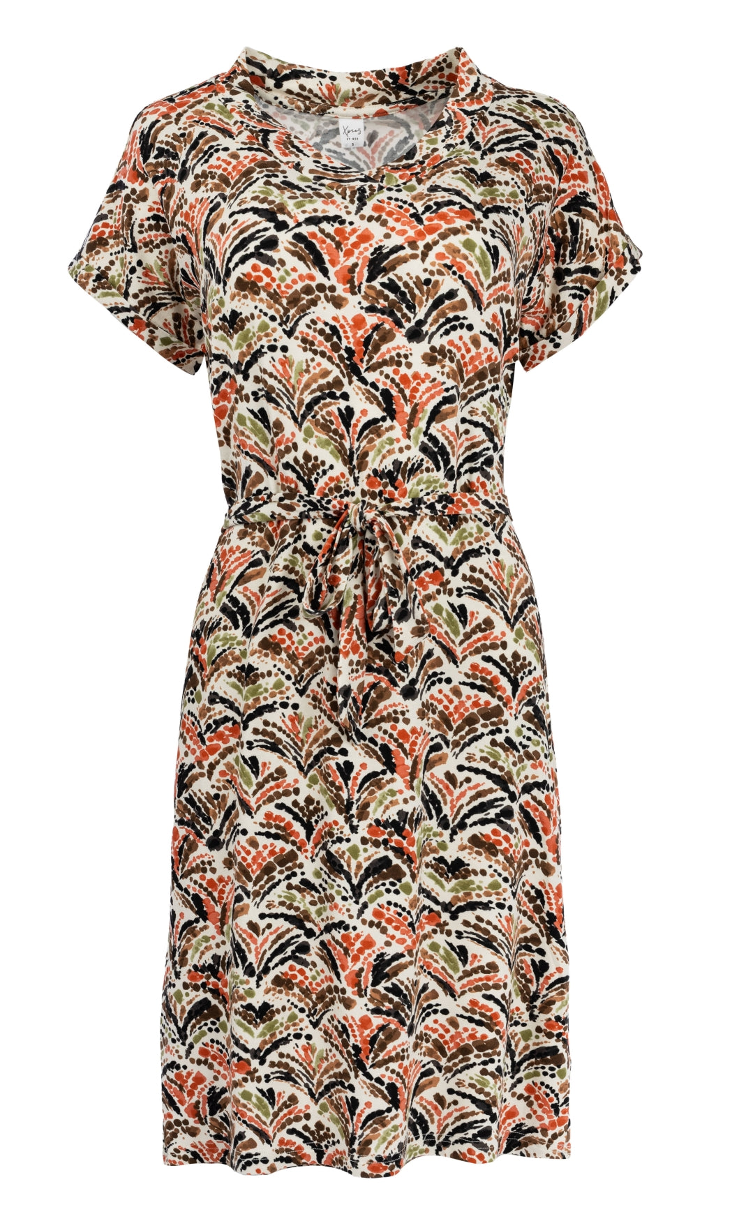 Jurk Mary SS Cognac Firework Tricot | Cognac