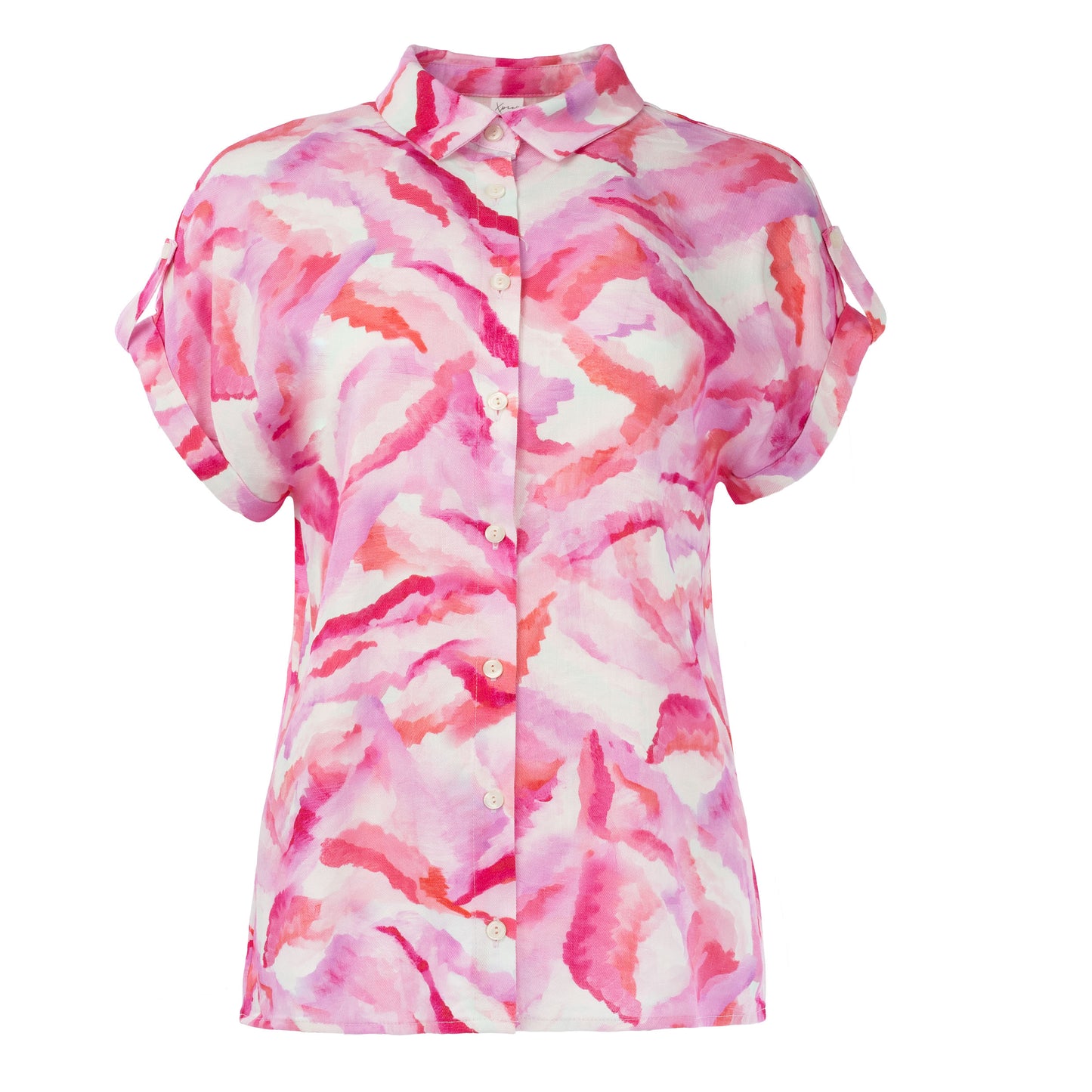 Blouse Annelie Top SS Pink Watercolour Woven | Pink