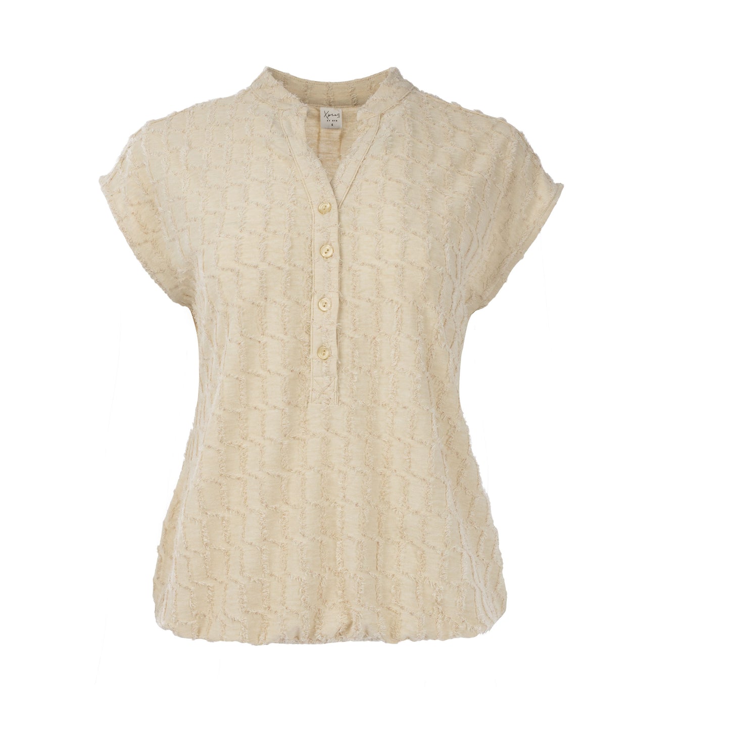 Top Lucie-TR SL Beige Hairy Jacquard Tricot | Beige