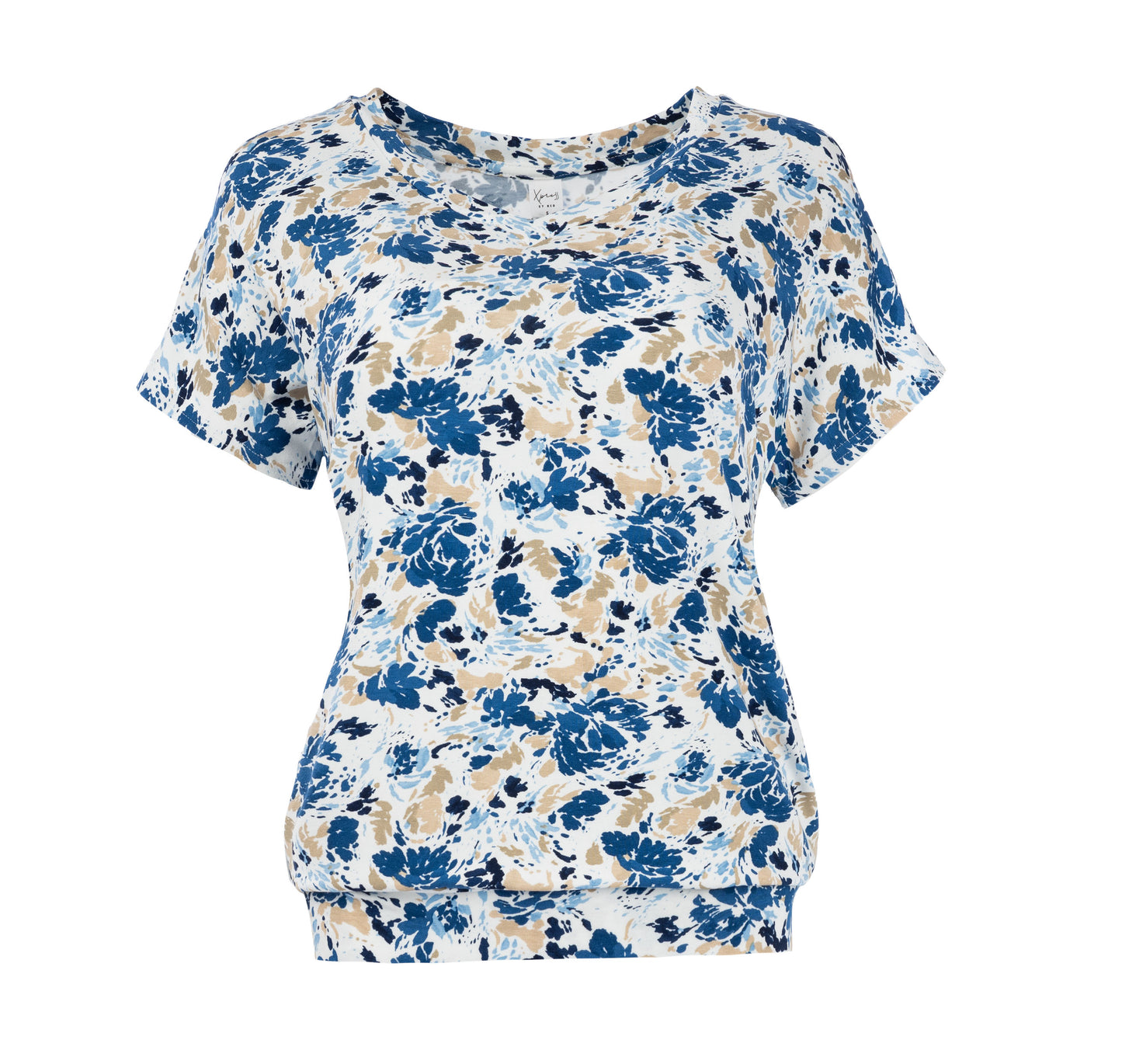 Top Mana SS Blue Flower Tricot | Blue