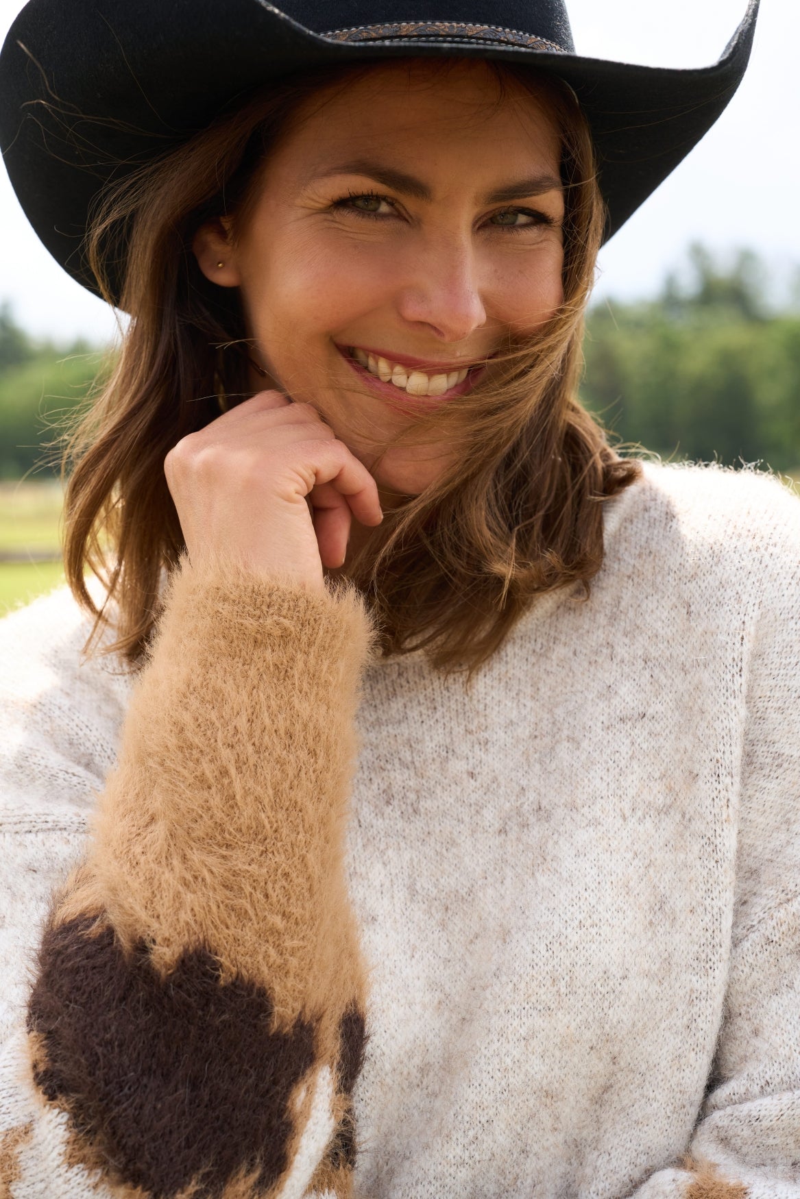 Trui Etne LS-RMS Furry Mix Knit | Tan