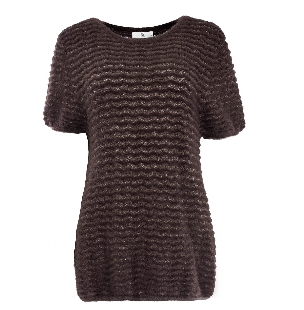 Toska LS-RML Lurex Ajour Knit | Ganache Brown