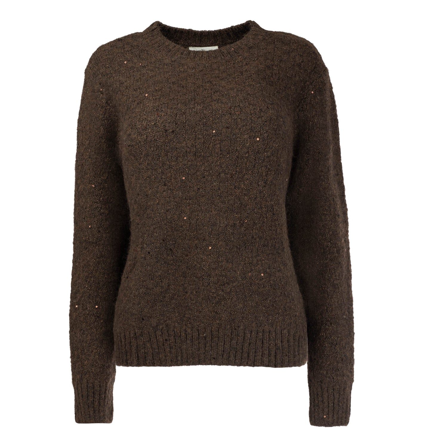Trui Glacier LS-RMJ Sequin Knit | Ganache Brown