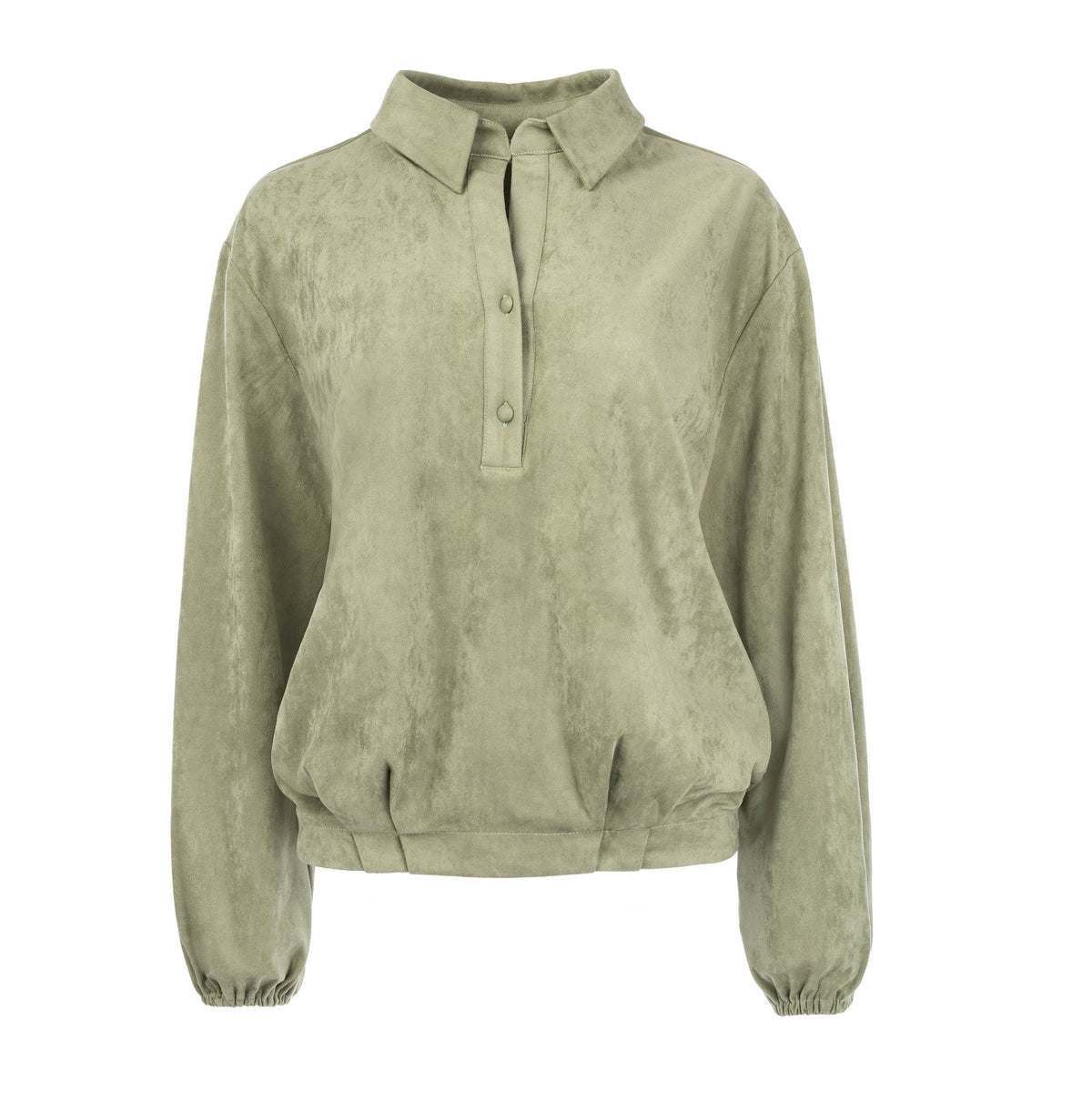 Top Lyme LS-RMJ Shiny Soft Suede | Oil Green