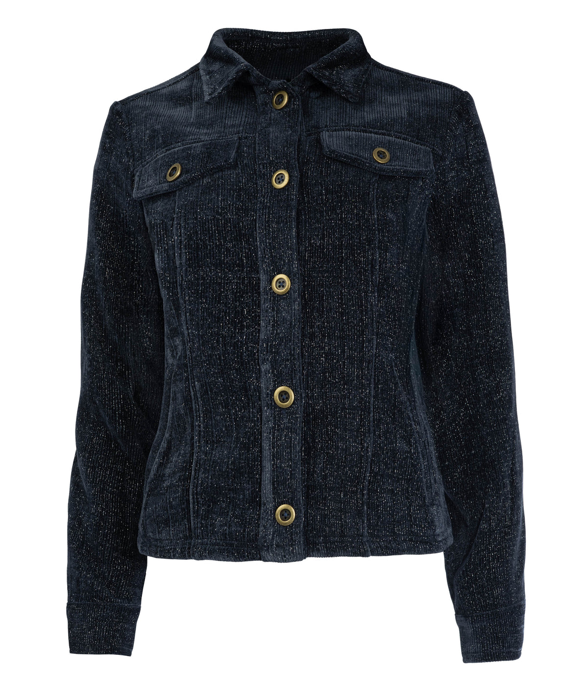 Jasje Galium-W LS-RMJ Chenille Lurex Rib | Baritone Blue
