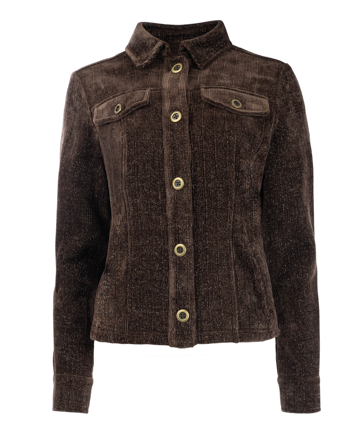 Jack Galium-W LS-RMJ Chenille Lurex Rib | Ganache Brown